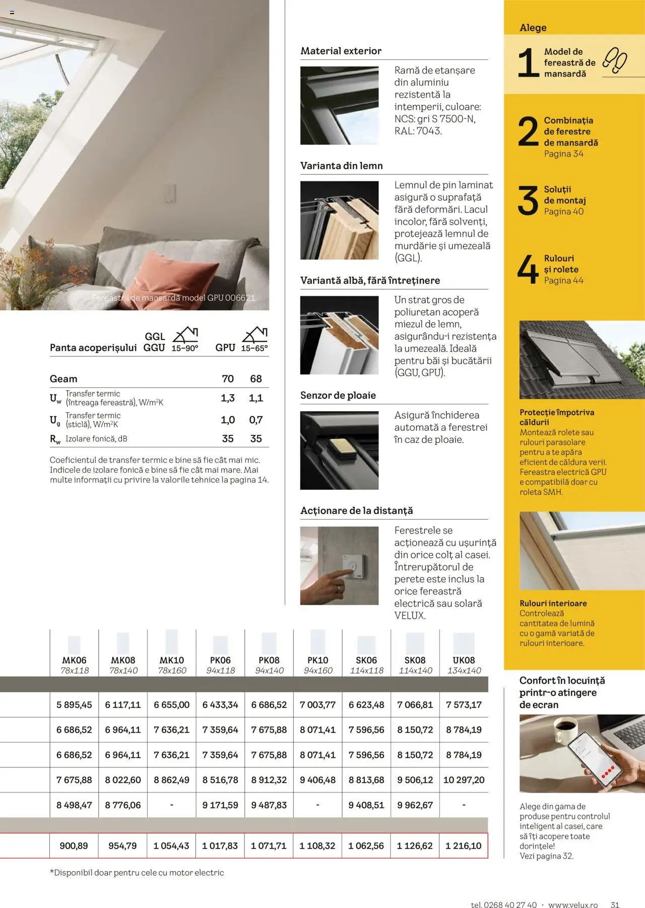 Catalog Velux – valabil de la 25.02.2025 | Pagină: 31 | Produse: Tavuk suyu, Fereastră