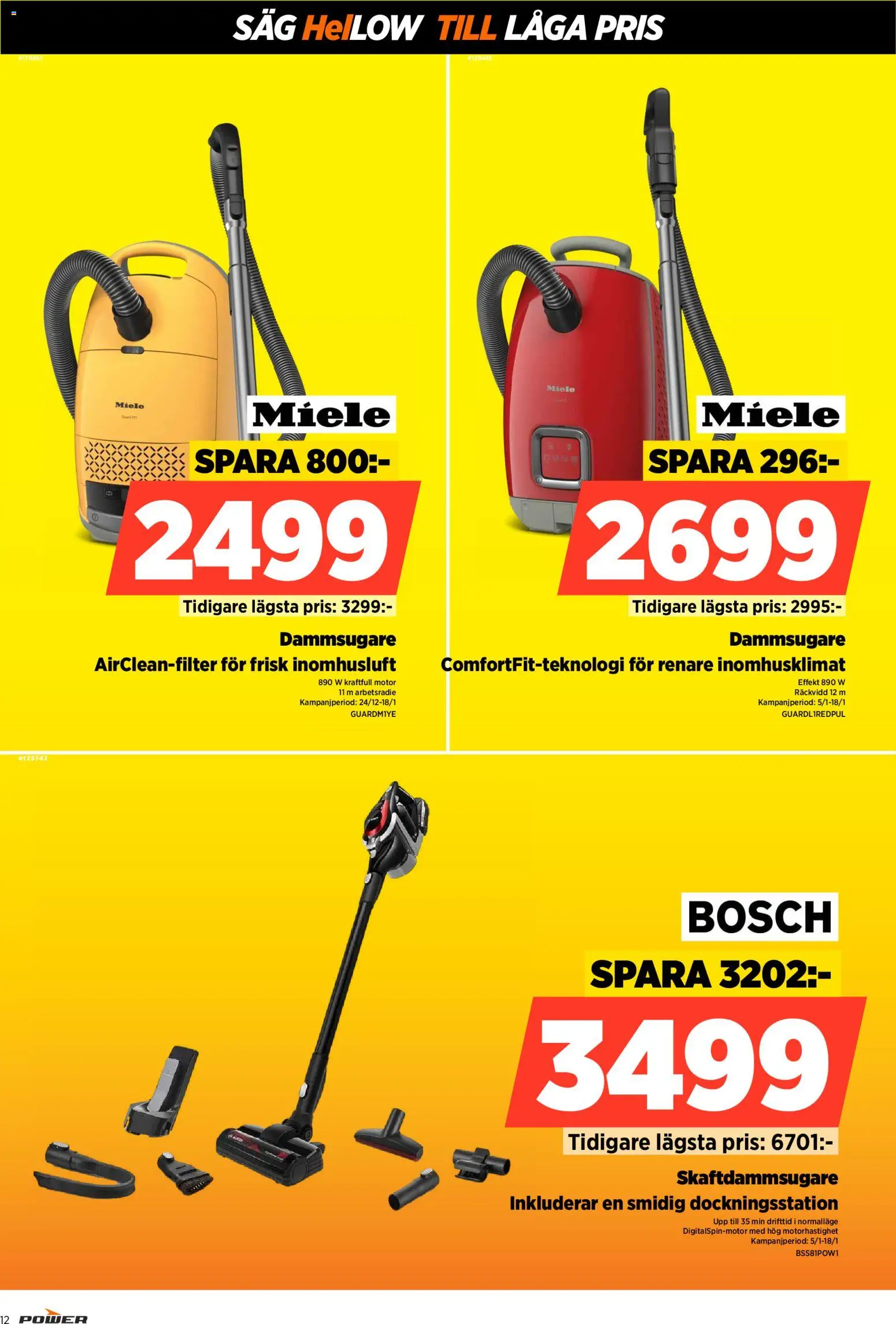 Power reklamblad aktuell från 12.01.2026 | Sida: 12 | Produkter: Dammsugare, Såg, Skaftdammsugare