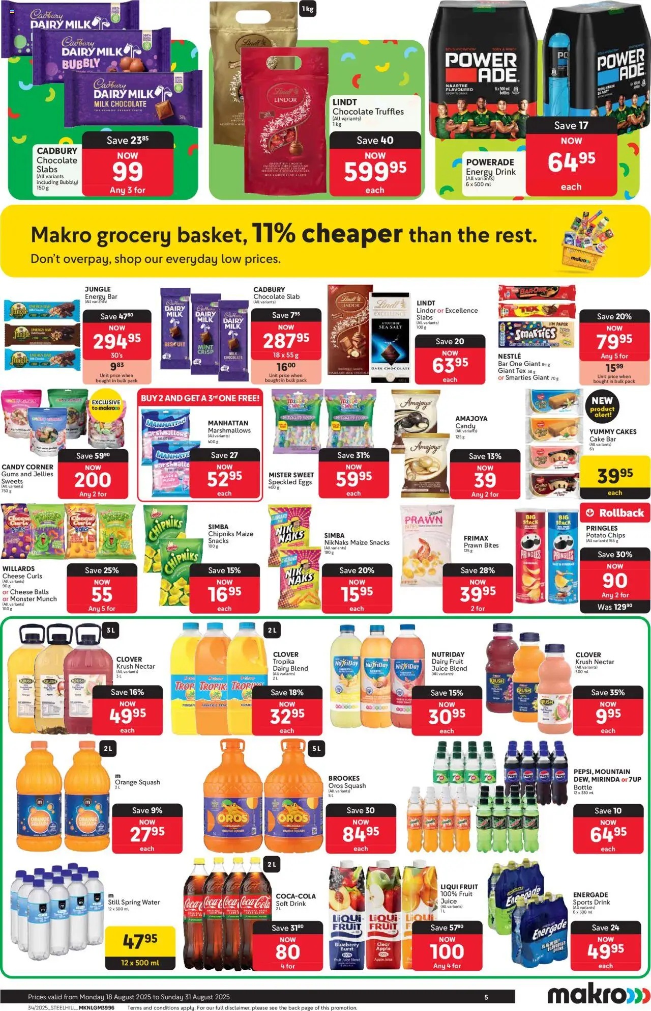 Makro Specials │ valid from 18.08.2025 | Page: 5 | Products: Chips, Fruit, Paper, Salt