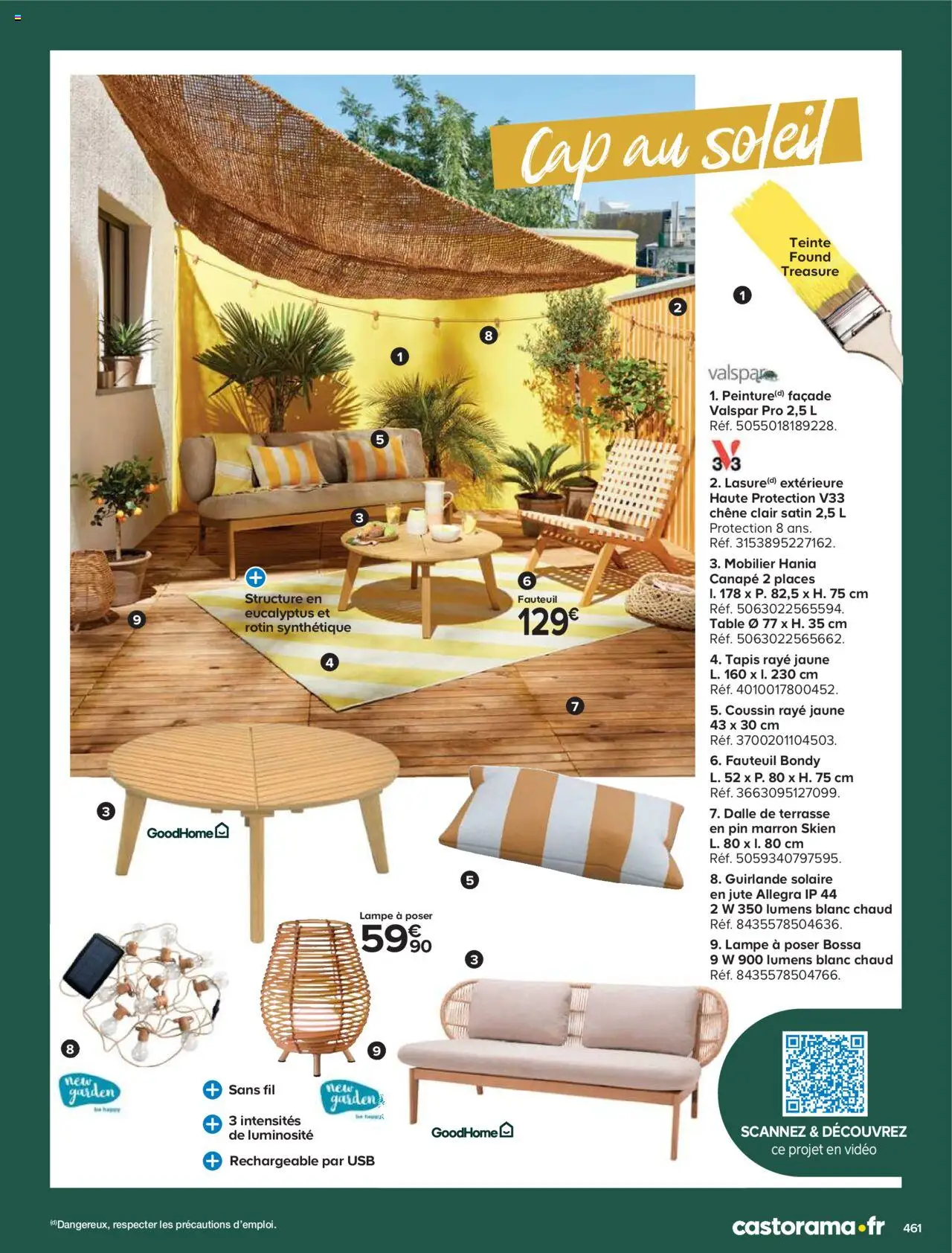 {H1} | Page: 461 | Produits: Canapé, Guirlande solaire, Table, Tapis