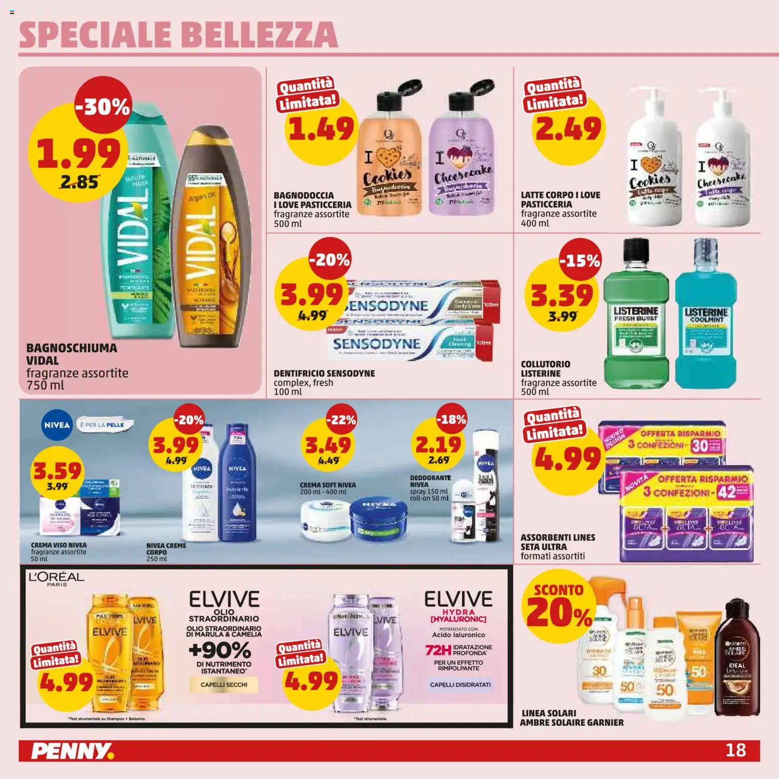 Volantino PENNY del 23.04.2026 | Pagina: 18 | Prodotti: Shampoo, Crema, Bagnoschiuma, Olio