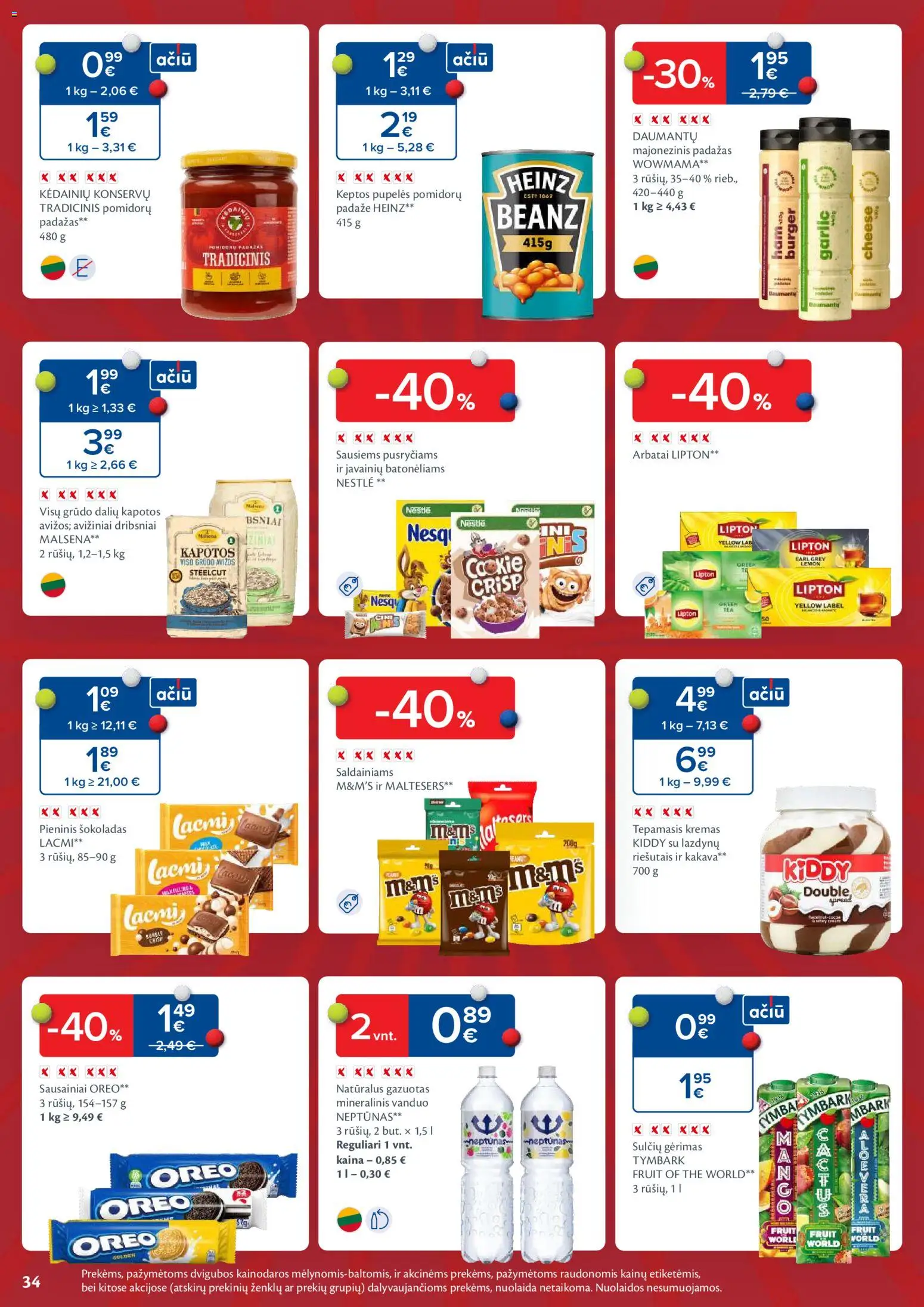 MAXIMA akcijos nuo 20.01.2026 | Puslapis: 34 | Prekių: Šokoladas, Arbata, Padažas, Mineralinis vanduo