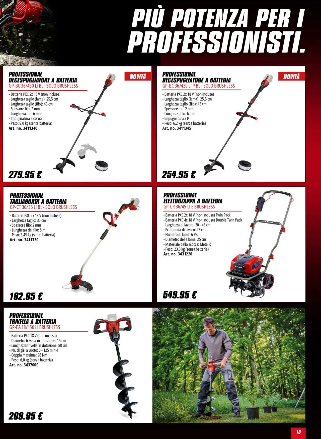 Volantino Einhell del 01.10.2025 | Pagina: 13 | Prodotti: Decespugliatore, Batteria