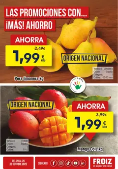Vista previa Froiz Oferta semanal válido desde el 20.10.2025