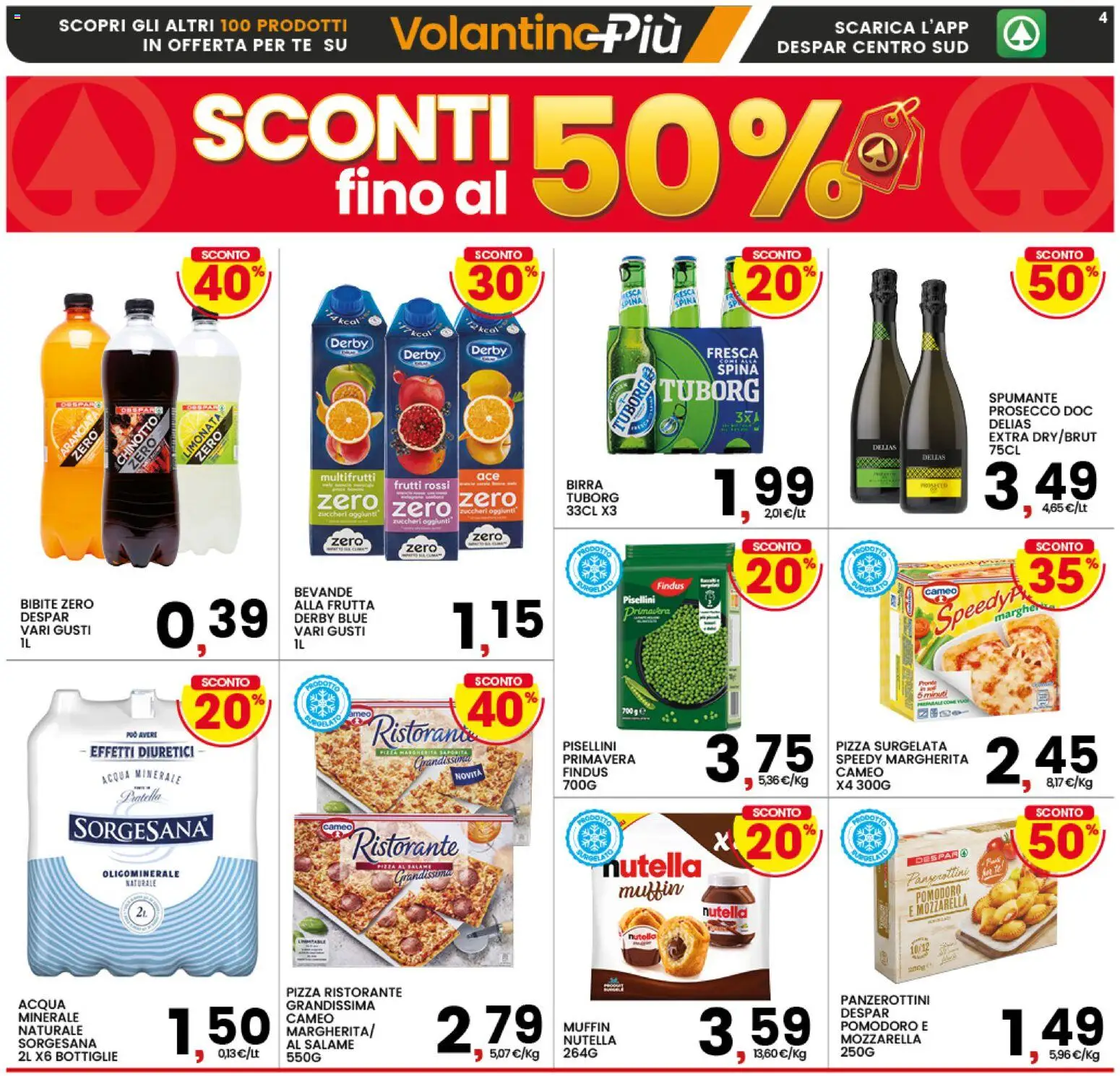 Volantino Interspar del 03.11.2025 | Pagina: 4 | Prodotti: Chinotto, Nutella, Bibite, Acqua minerale