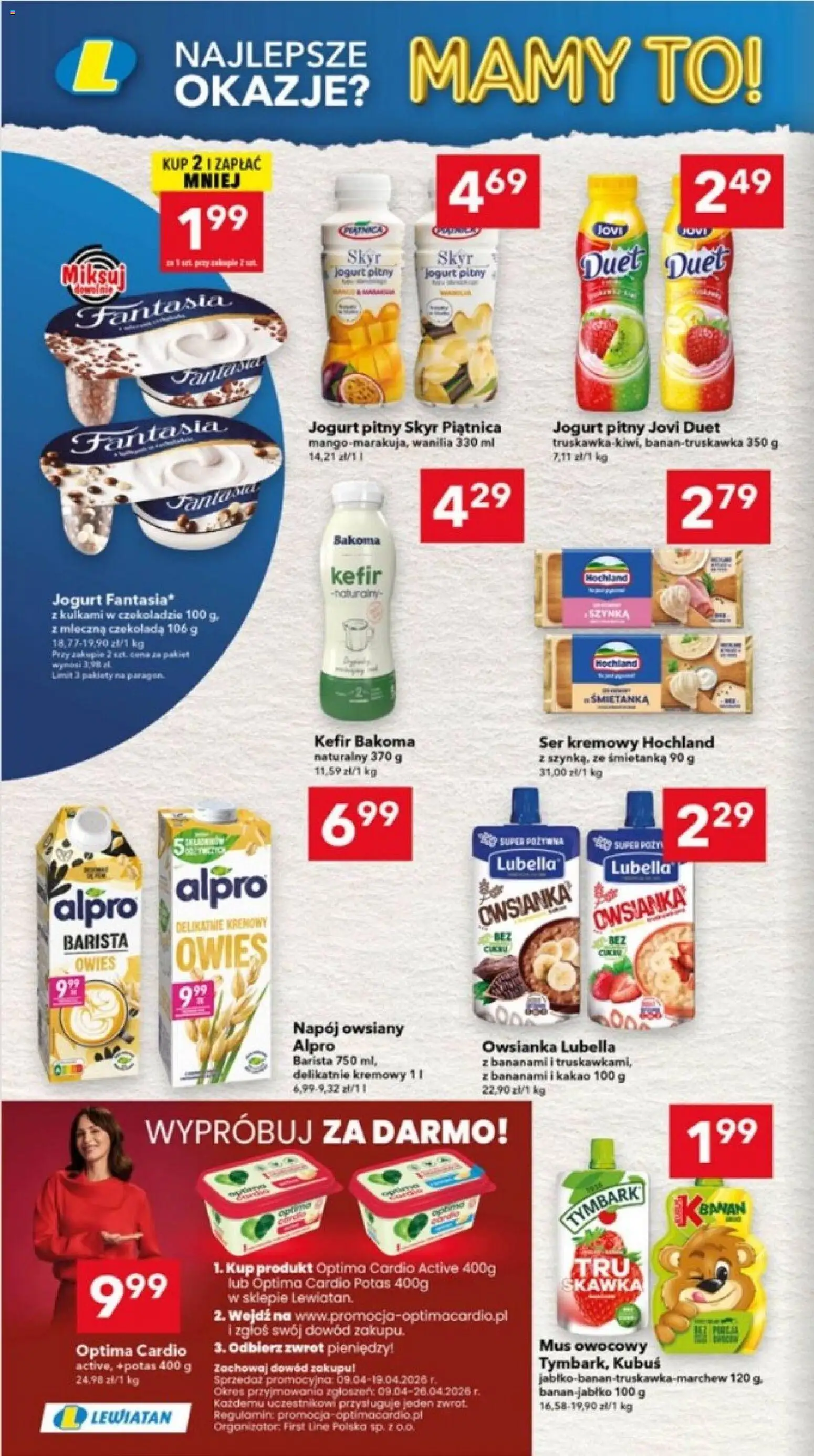 Lewiatan gazetka - Lublin od 09.04.2026 | Strona: 4 | Produkty: Alpro, Jogurt pitny, Ser, Jogurt