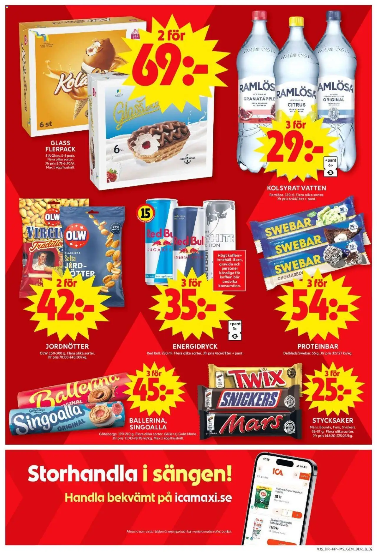 ICA Maxi reklamblad aktuell från 25.08.2025 | Sida: 8 | Produkter: Red bull, Galler, Energidryck, Glass