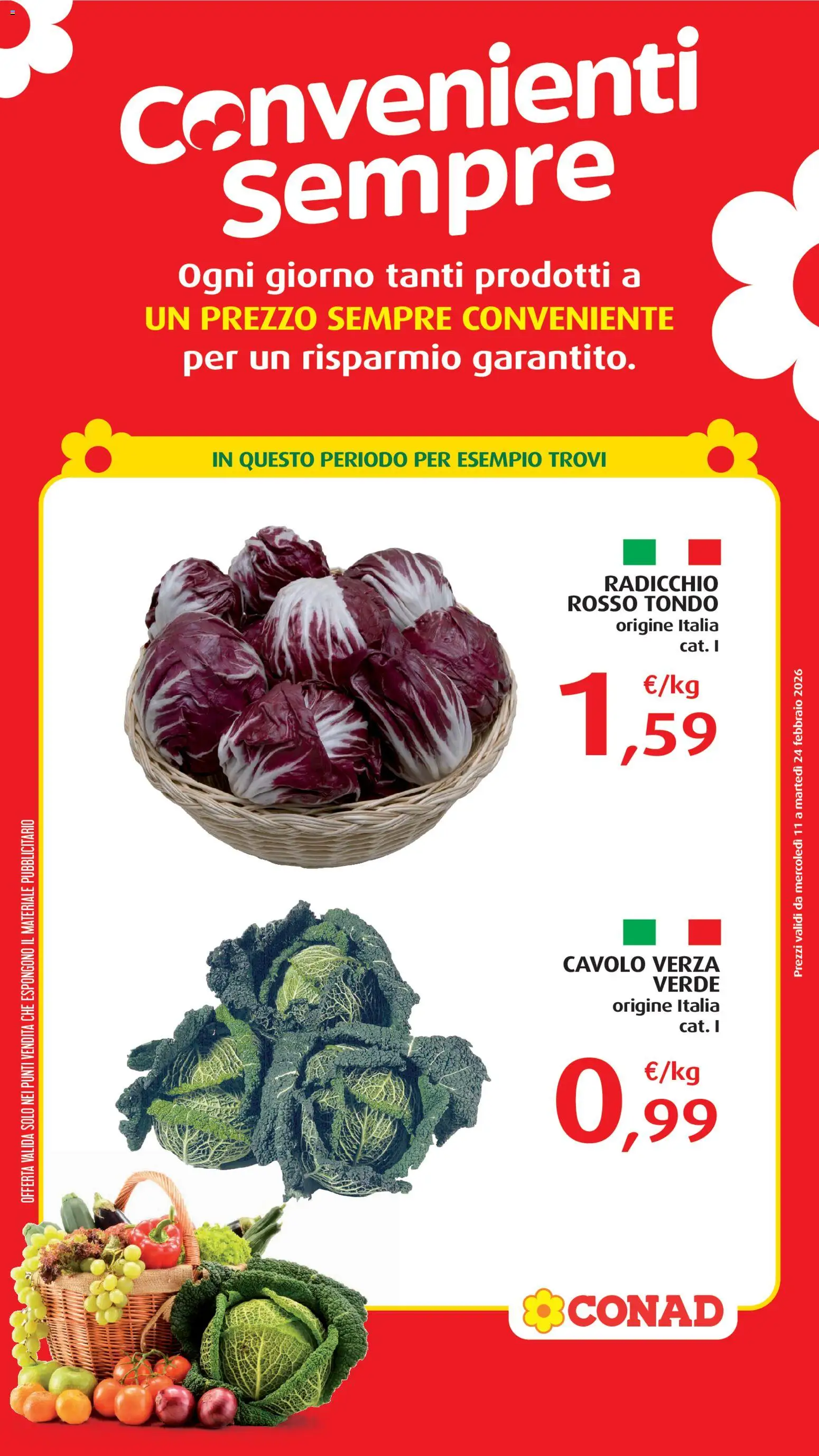 Volantino Conad del 11.02.2026 | Pagina: 1 | Prodotti: Cavolo