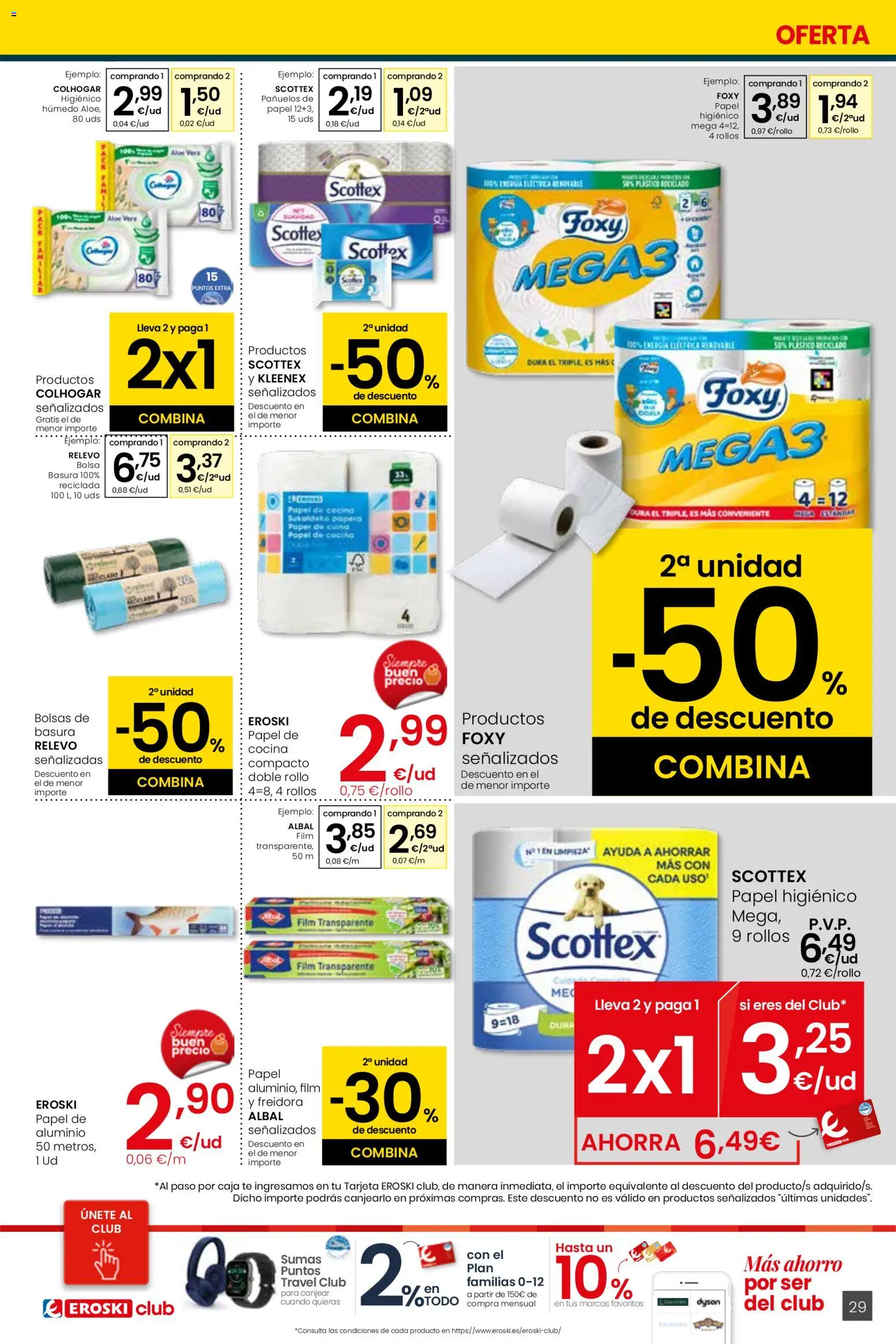 Eroski - Siempre a buen precio Center │ válido desde el 12.02.2026 | Página: 29 | Productos: Papel higienico, Bolsa, Cocina, Caja