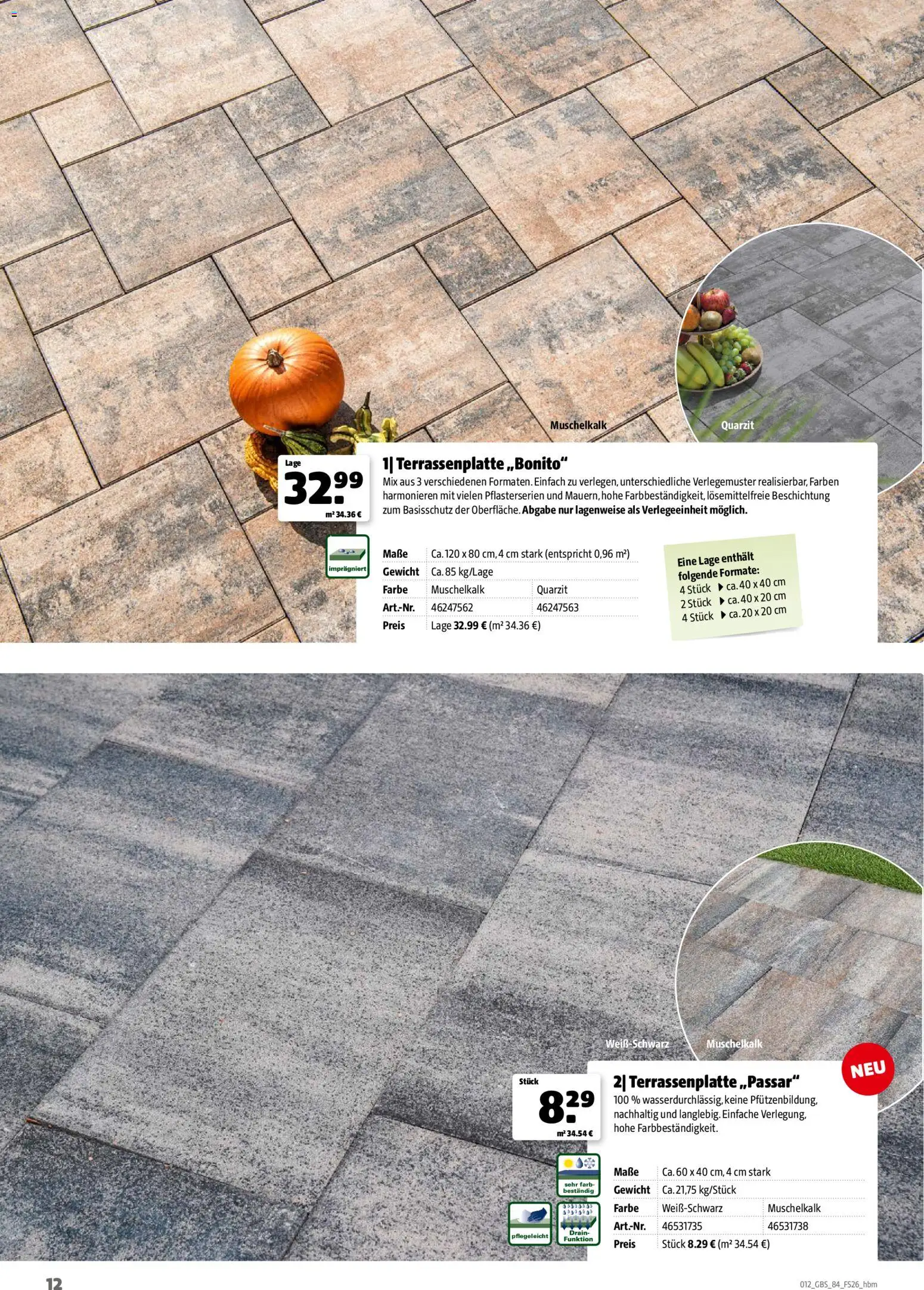 Hagebau Gartenbaustoffsortiment – gültig ab 02.03.2026 | Seite: 12 | Produkte: Gewicht