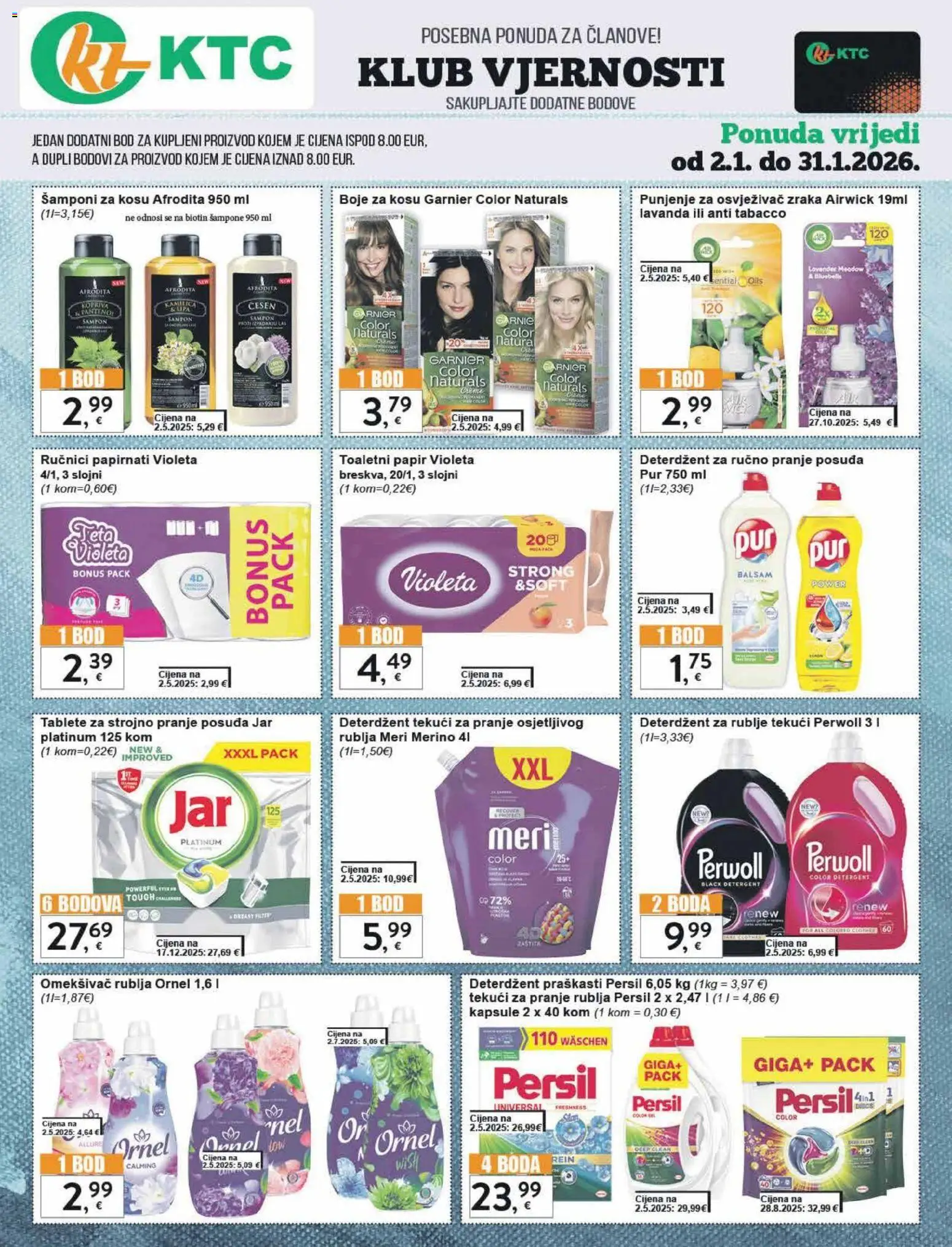 KTC katalog | vrijedi od 28.01.2026 | Stranica: 31 | Proizvodi: Violeta, Perwoll, Garnier, Persil