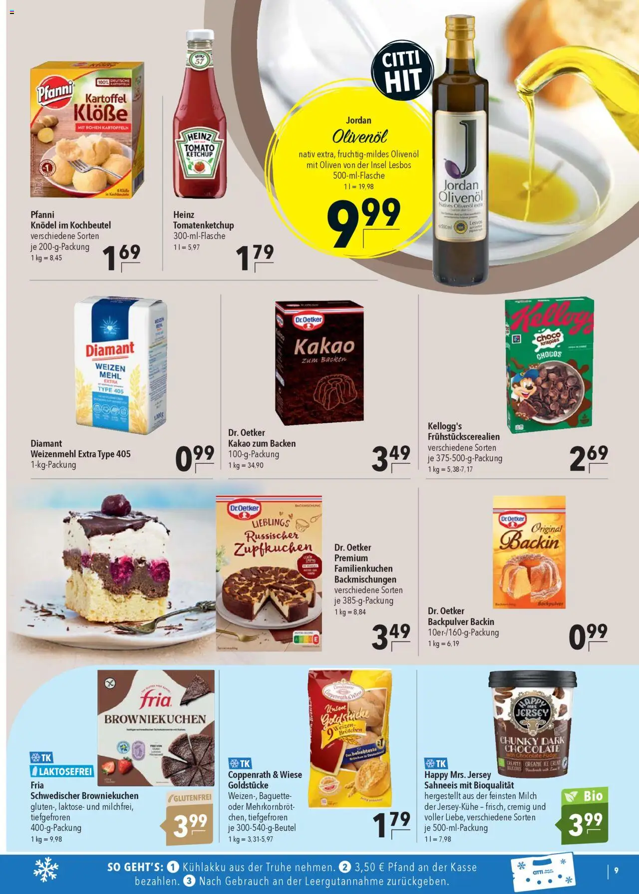 CITTI Markt Prospekt 	 – gültig ab 08.10.2025 | Seite: 9 | Produkte: Mehl, Olivenol, Kellogg's, Ketchup