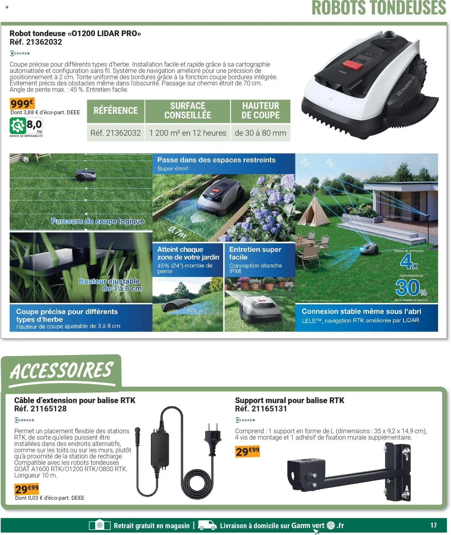 {H1} | Page: 17 | Produits: Câble, Support mural, Robot, Tondeuse