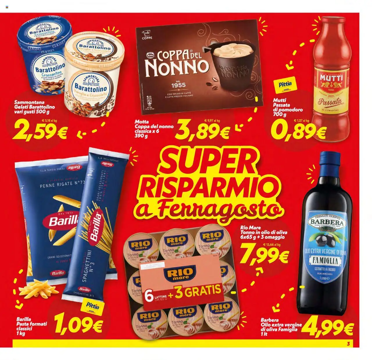 Volantino SuperConveniente del 12.08.2025 | Pagina: 3 | Prodotti: Latte, Olio, Olive, Passata di pomodoro