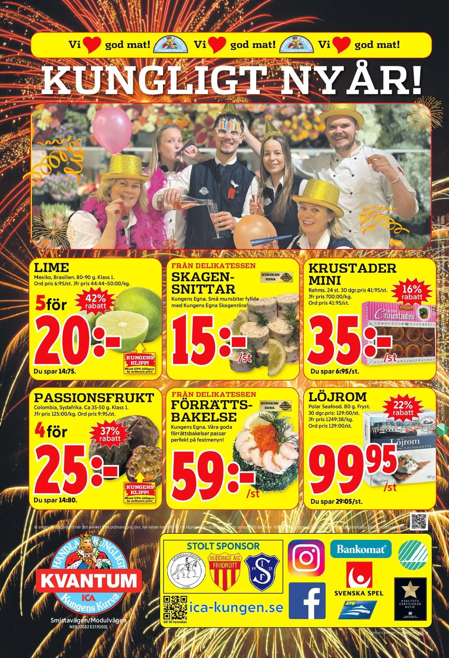 ICA Kvantum reklamblad aktuell från 30.12.2025 | Sida: 12 | Produkter: Löjrom, Passionsfrukt, Lime, Spel