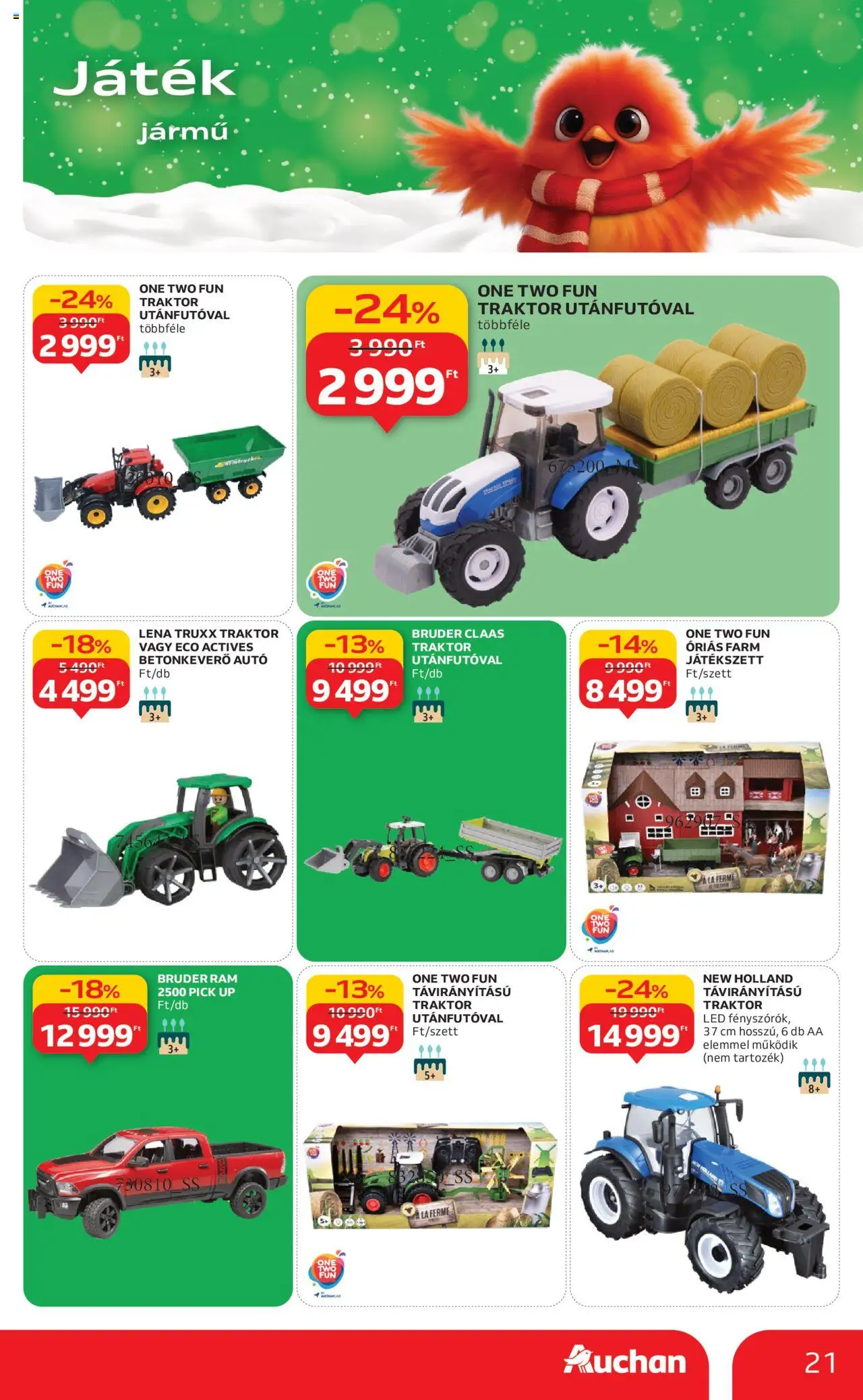 Auchan akciós ujság - amely érvényes a következő dátumtól: 24.10.2025 | Oldal: 21 | Termékek: Játék, Pick, Betonkeverő