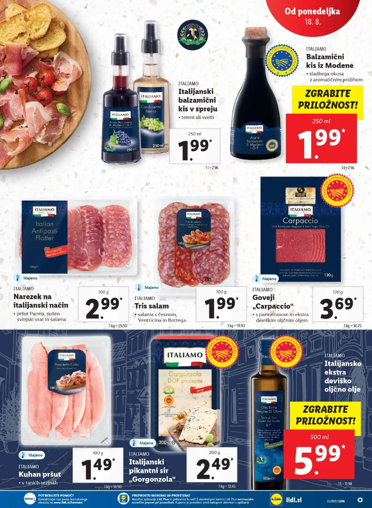 Lidl - Ljubljana │ velja od 14.08.2025 | Stran: 53 | Izdelki: Pršut, Narezek, Sir, Salama