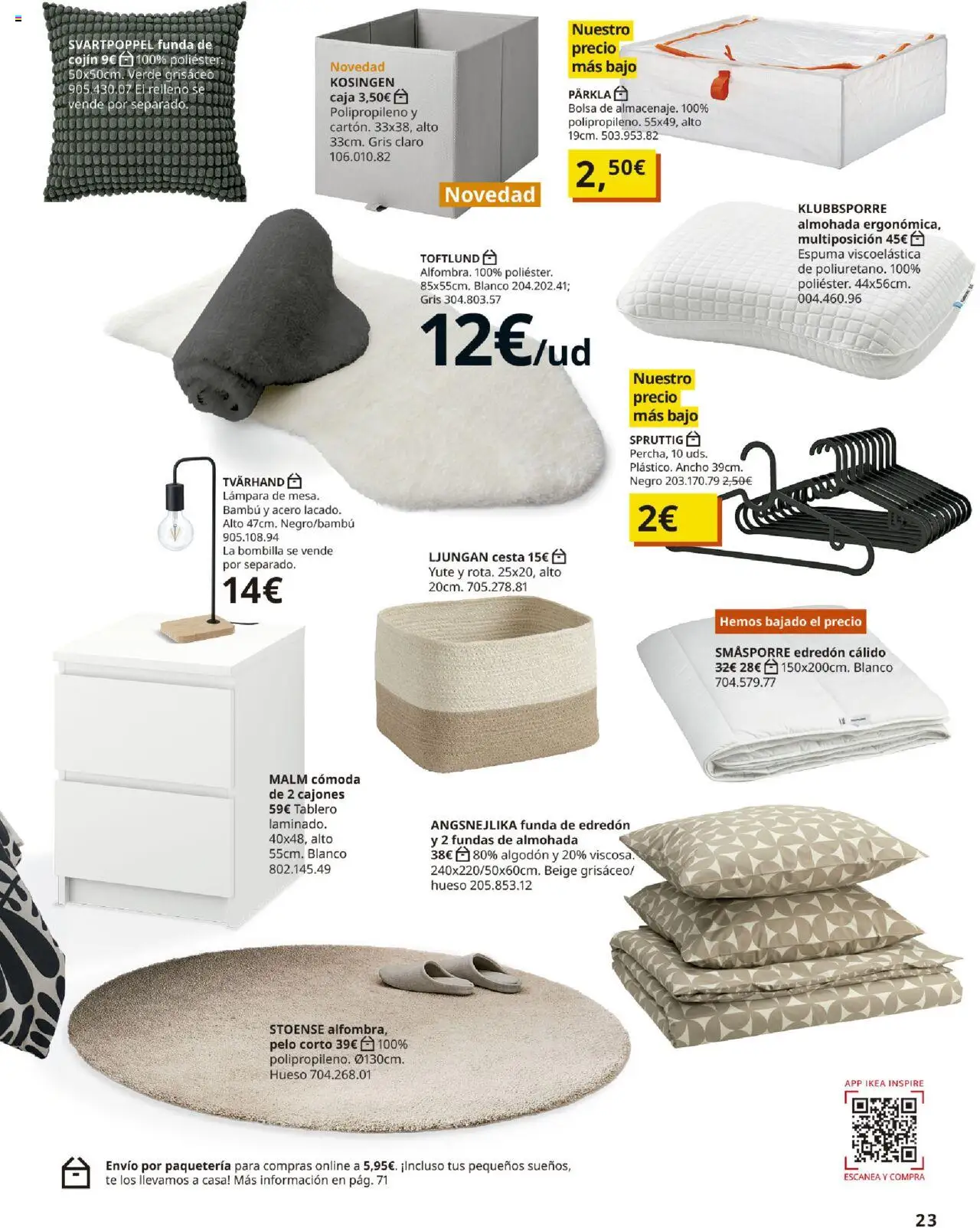 Catálogo IKEA Accesorios y decoración │ válido desde el 04.02.2025 | Página: 23 | Productos: Edredón, Bolsa, Caja, Cesta