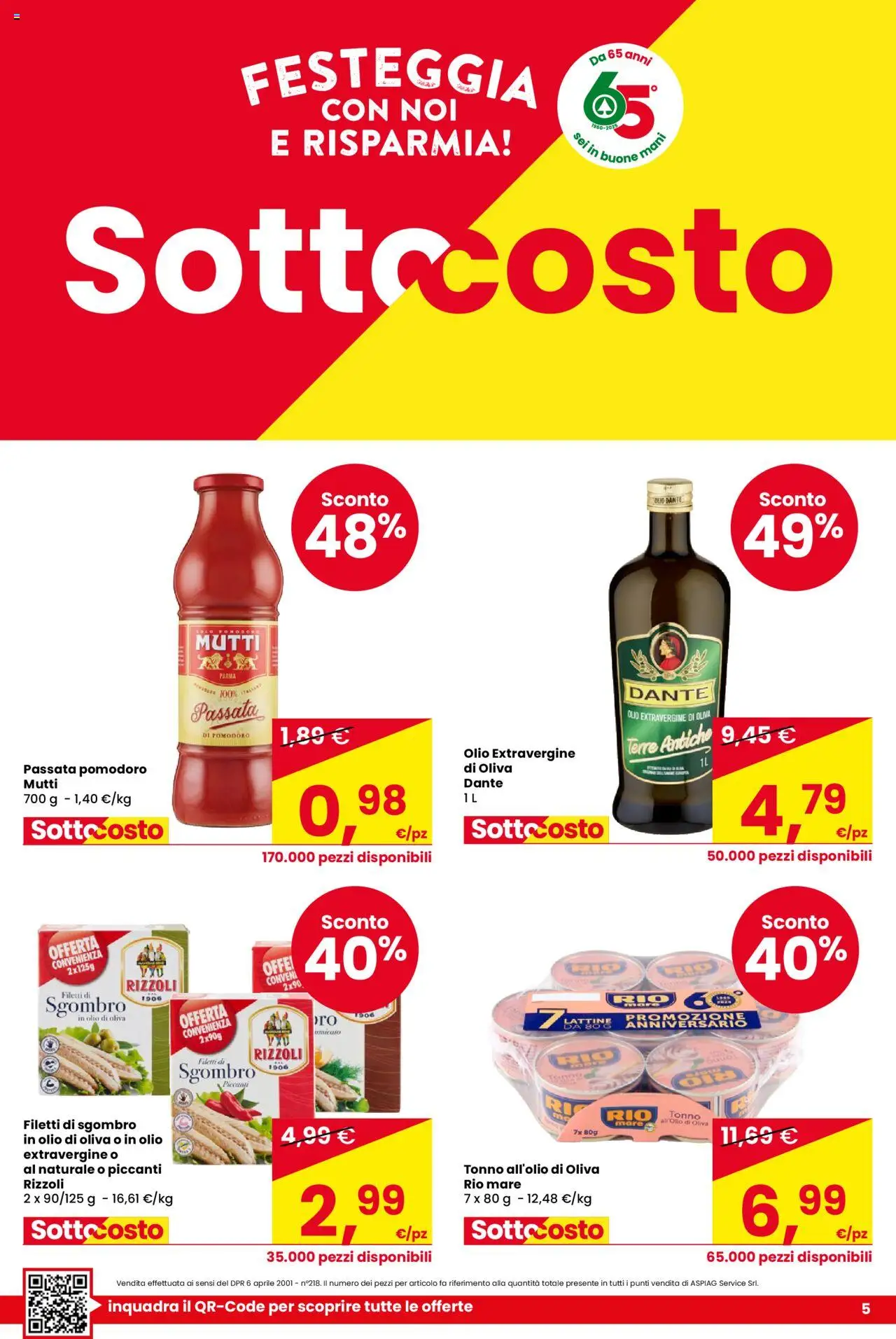 Volantino Despar del 02.10.2025 | Pagina: 5 | Prodotti: Olio, Mutti passata, Mutti, Sgombro