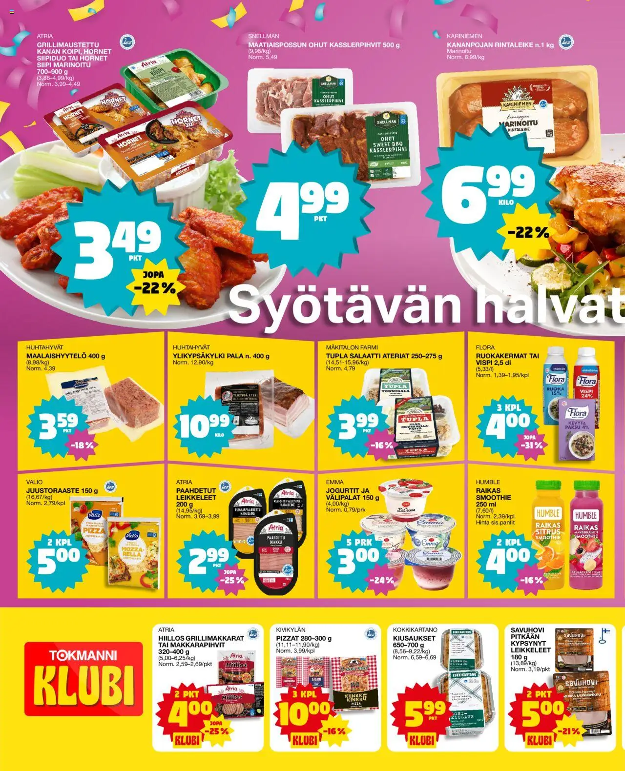  | Sivu: 2 | Tuotteet: Juustoraaste, Kinkku, Pizza, Salaatti