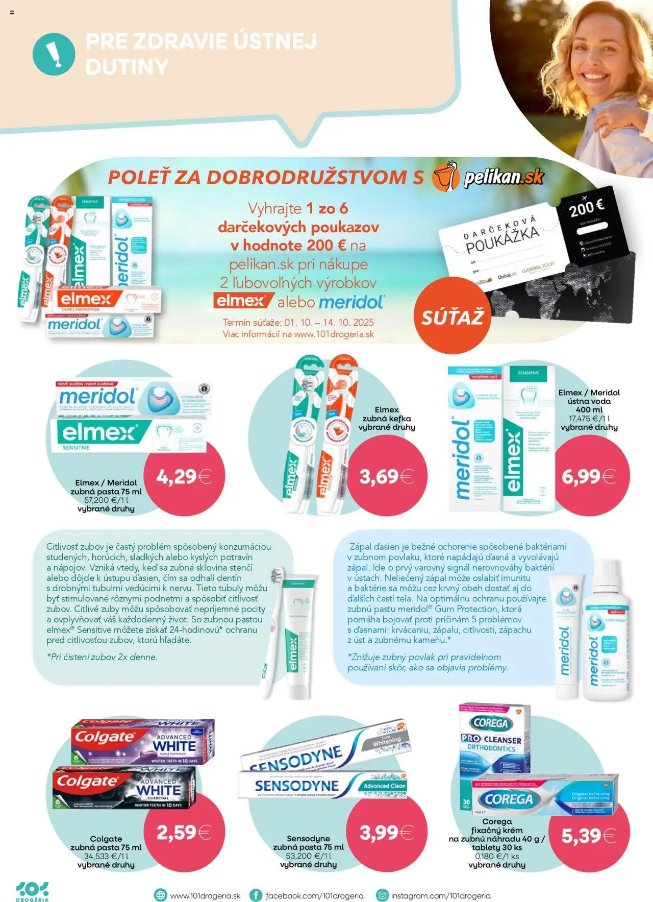 Nové 101 drogerie akcie – leták je platný od 01.10.2025 | Strana: 8 | Produkty: Zubná kefka, Zubná pasta, Ústna voda