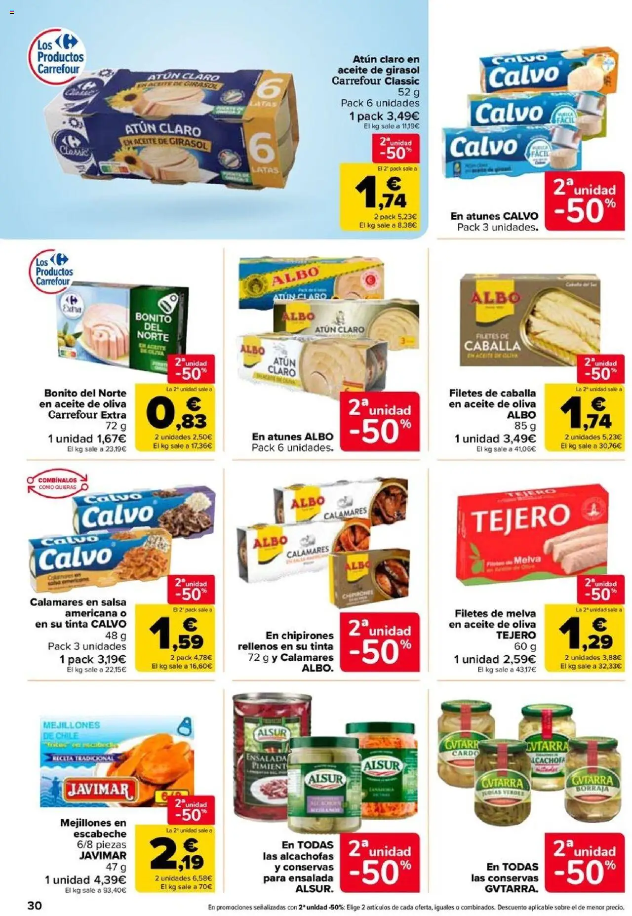 Carrefour folleto │ válido desde el 11.09.2025 | Página: 30 | Productos: Ensalada, Aceite de girasol, Σταθμός εργασίας, Atún claro
