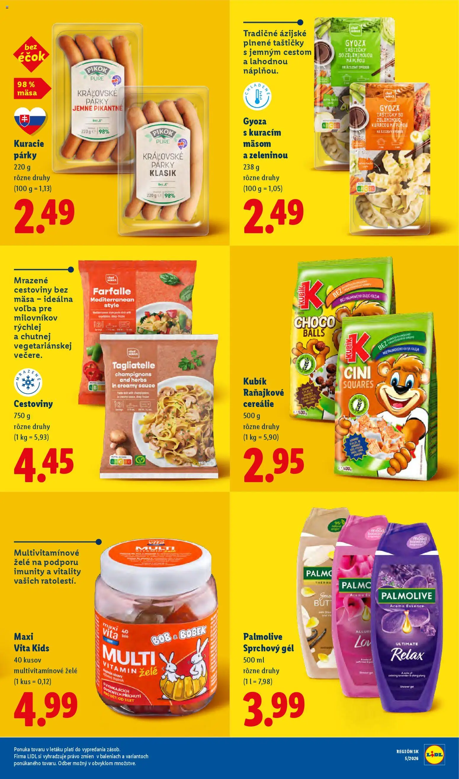 Nové Lidl akcie – leták je platný od 26.01.2026 | Strana: 29 | Produkty: Cestoviny, Sprchový gél, Cereálie, Párky