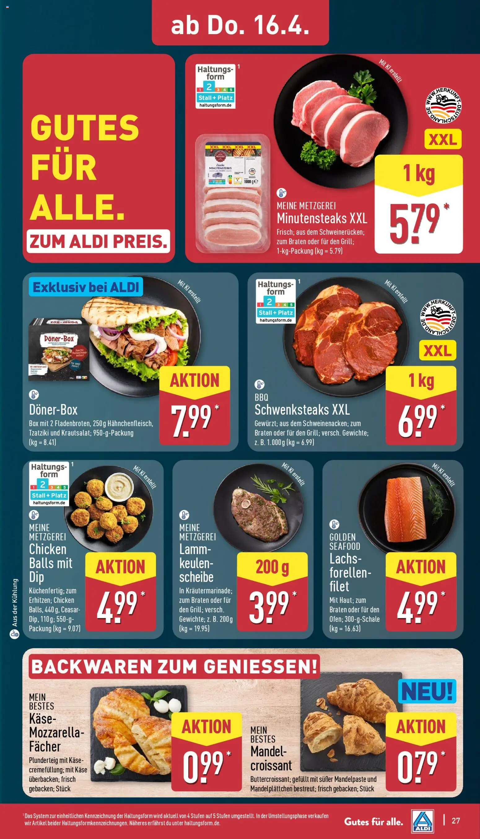 Aldi Prospekt 	 – gültig ab 13.04.2026 | Seite: 31 | Produkte: Käse, Mozzarella, Box, Lachs