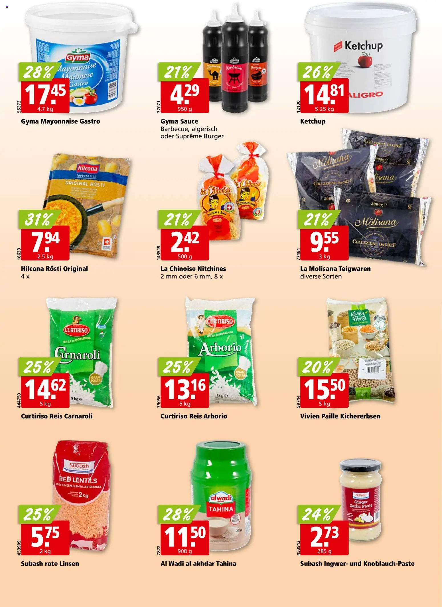 Aligro Aktionen Chavannes, Matran, Genf, Sitten – gültig ab 02.03.2026 | Seite: 22 | Produkte: Burger, Reis, Ketchup, Mayonnaise