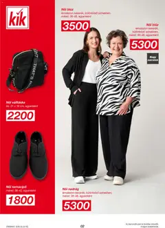 Kik akciós újság - amely érvényes a következő dátumtól: 23.03.2026 | Oldal: 2 | Termékek: Tornacipő, Női nadrág, Blúz, Nadrág