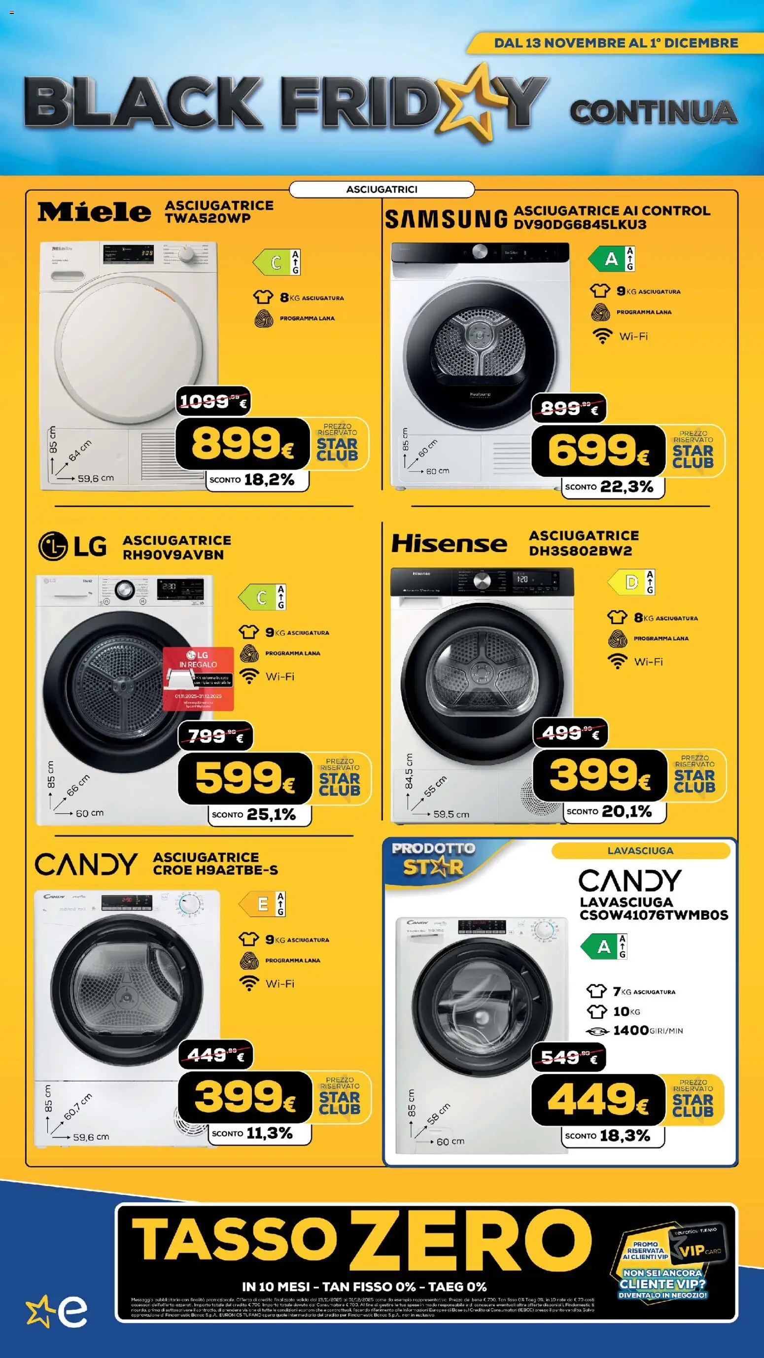Volantino Euronics del 13.11.2025 | Pagina: 499 | Prodotti: Ripiano, Asciugatrice, Miele, Samsung