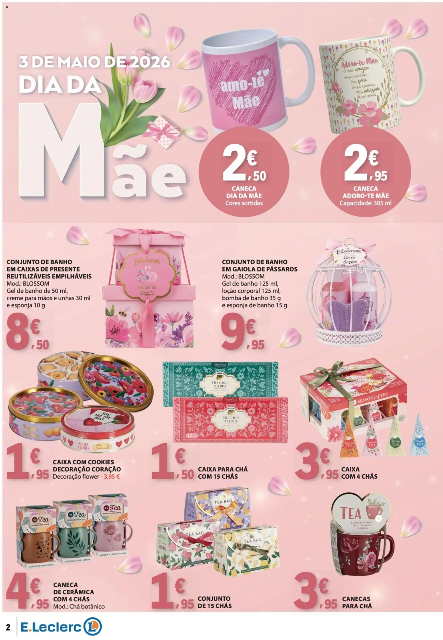 E.Leclerc folheto Não Alimentar │ válido de 23.04.2026 | Página: 2 | Produtos: Esponja, Gel de banho, Caneca, Chás