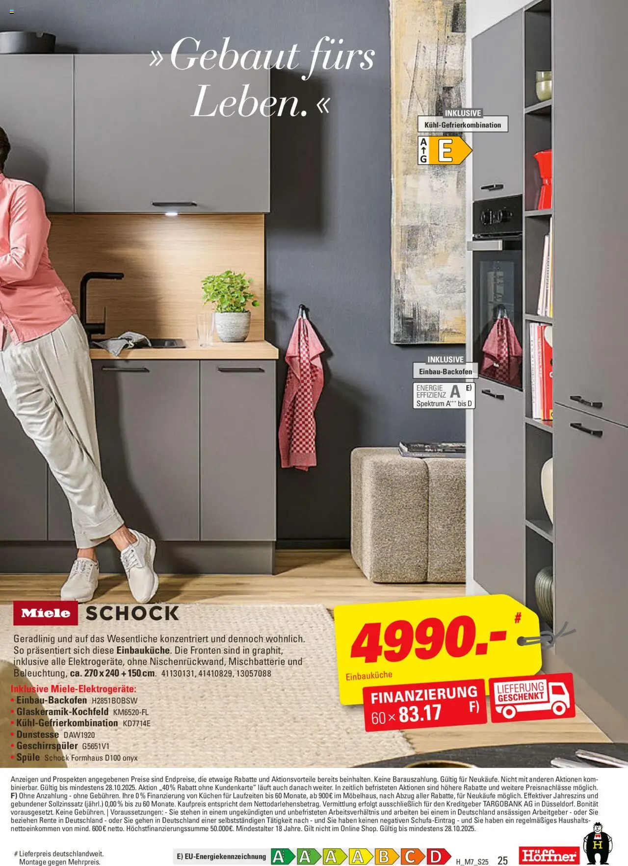 Höffner Prospekt 	 – gültig ab 15.10.2025 | Seite: 25 | Produkte: Geschirrspüler, Einbauküche, Kühlgefrierkombination, Kuchen