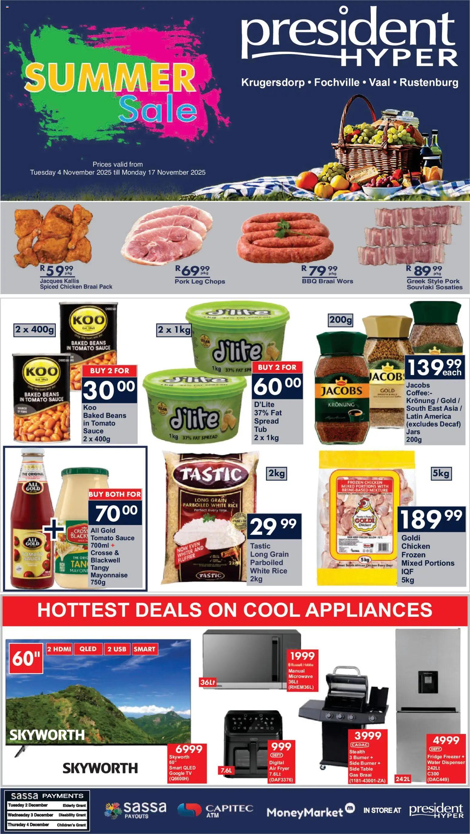 New President Hyper catalogue – valid from 04.11.2025 | Page: 1 | Products: USB, Freezer, Table, Pork