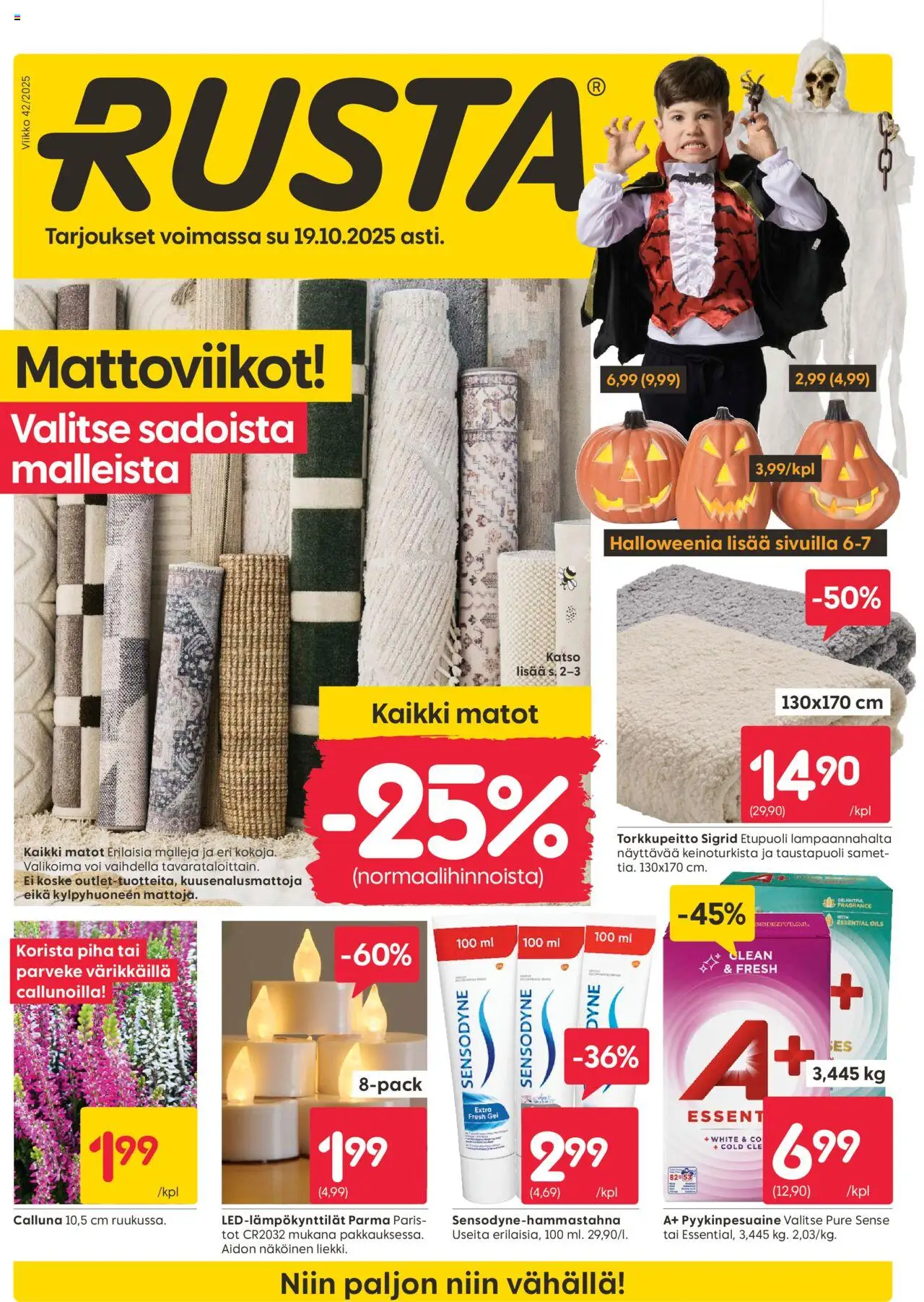 Rusta tarjoukset – voimassa 13.10.2025 alkaen | Sivu: 1 | Tuotteet: Matot, Voi