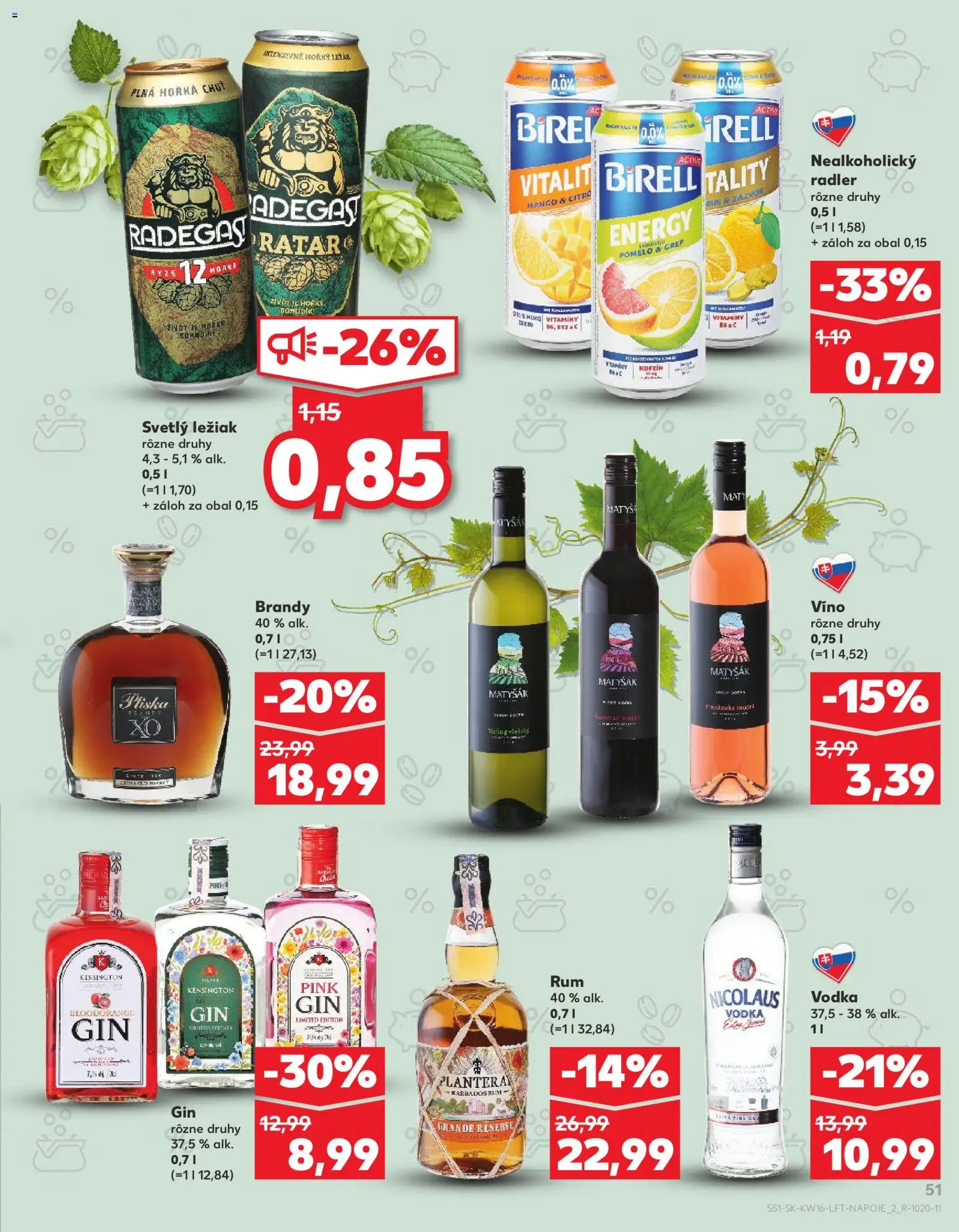Kaufland SK akciós ujság - amely érvényes a következő dátumtól: 16.04.2026 | Oldal: 51 | Termékek: Radler, Pomelo, Vodka, Mangó