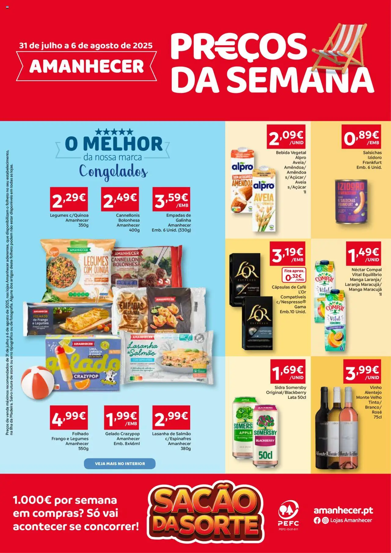 Amanhecer Folheto Madeira │ válido de 31.07.2025 | Página: 1 | Produtos: Aveia, Salmão, Café, Somersby