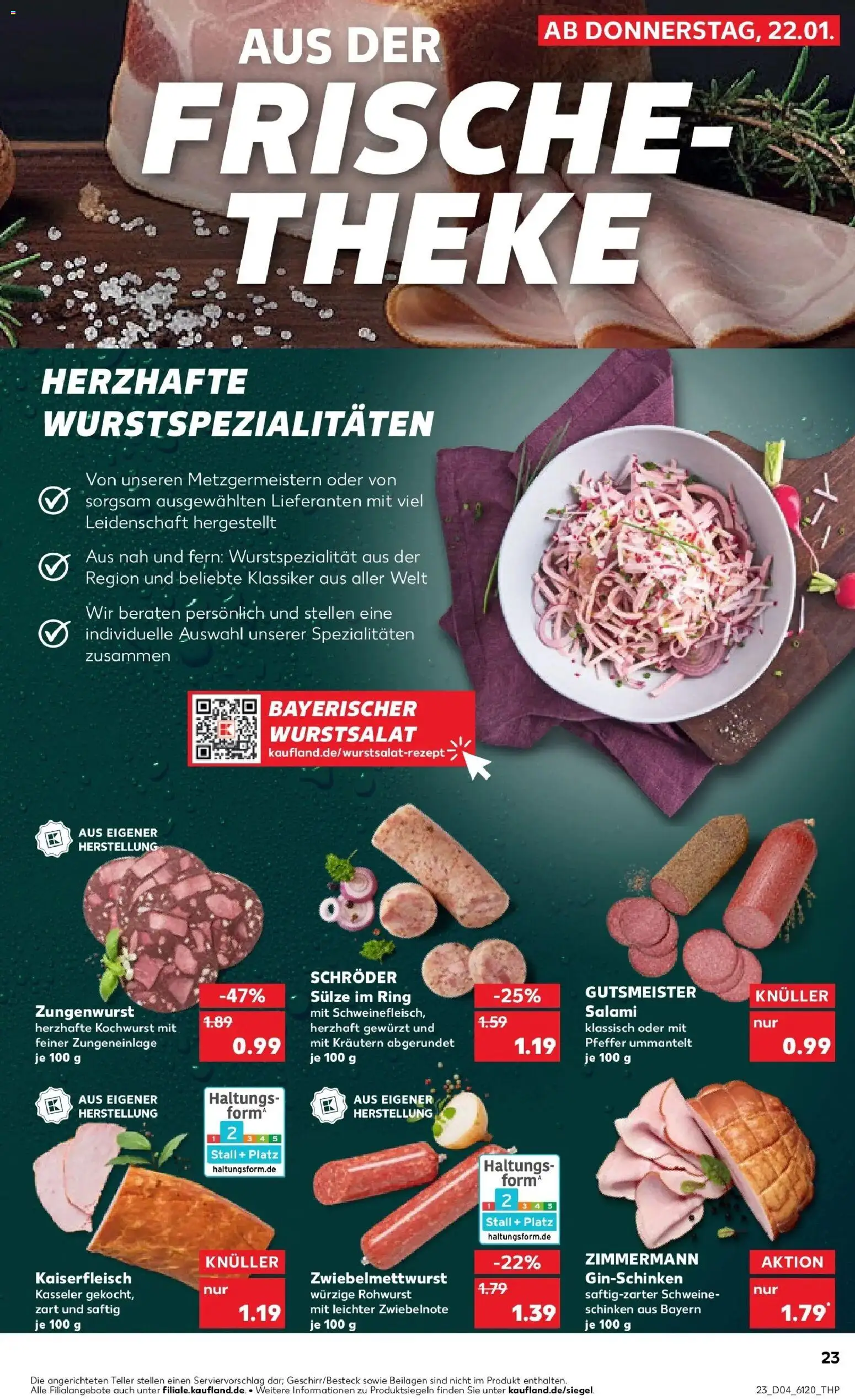 Kaufland prospekt Bremen	 – gültig ab 25.01.2026 | Seite: 23 | Produkte: Theke, Pfeffer, Schinken, Schweinefleisch