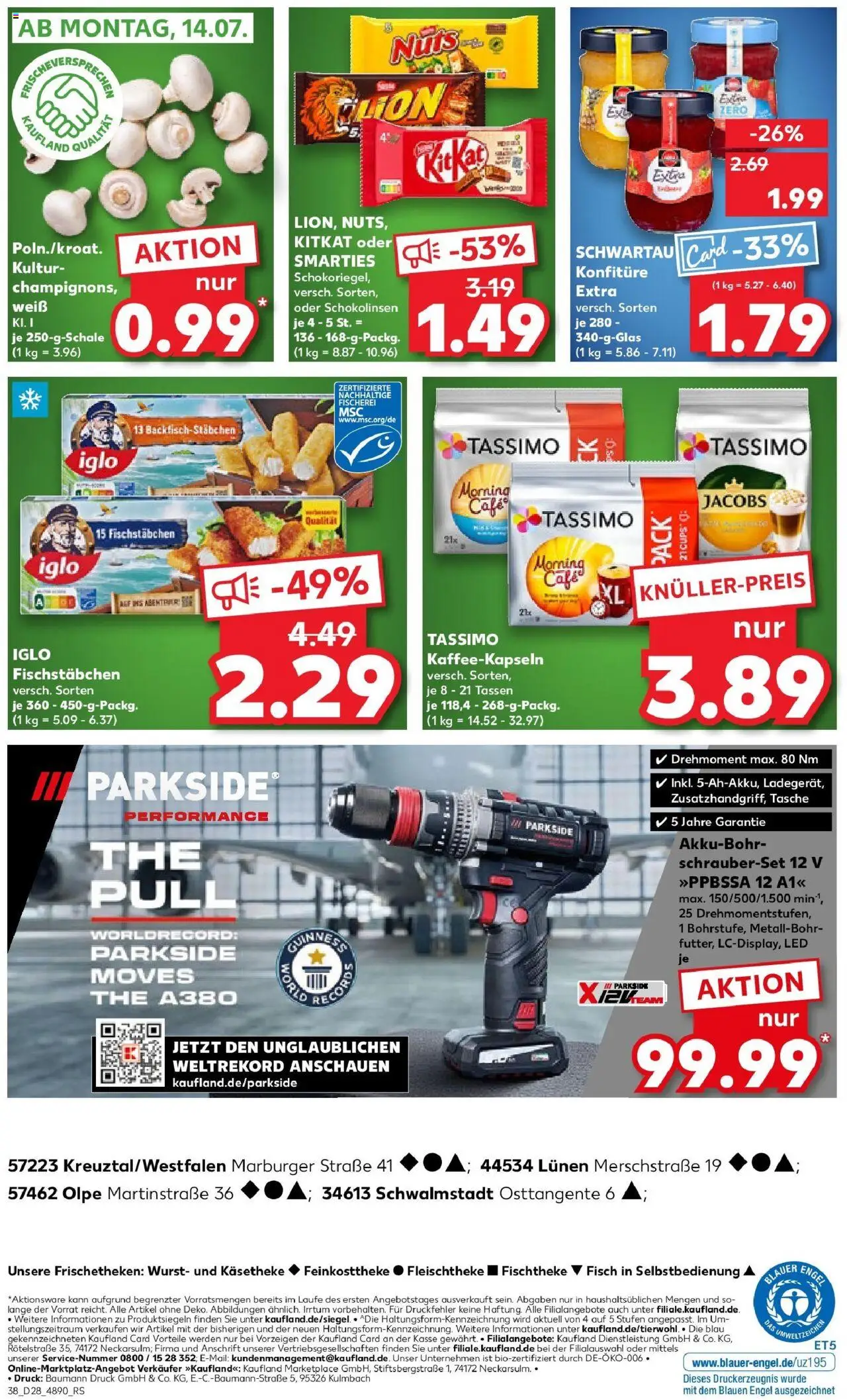 Kaufland prospekt Schwalmstadt	 - gültig ab dem 13.07.2025 | Seite: 5 | Produkte: Tasche, Iglo, Smarties, Fisch