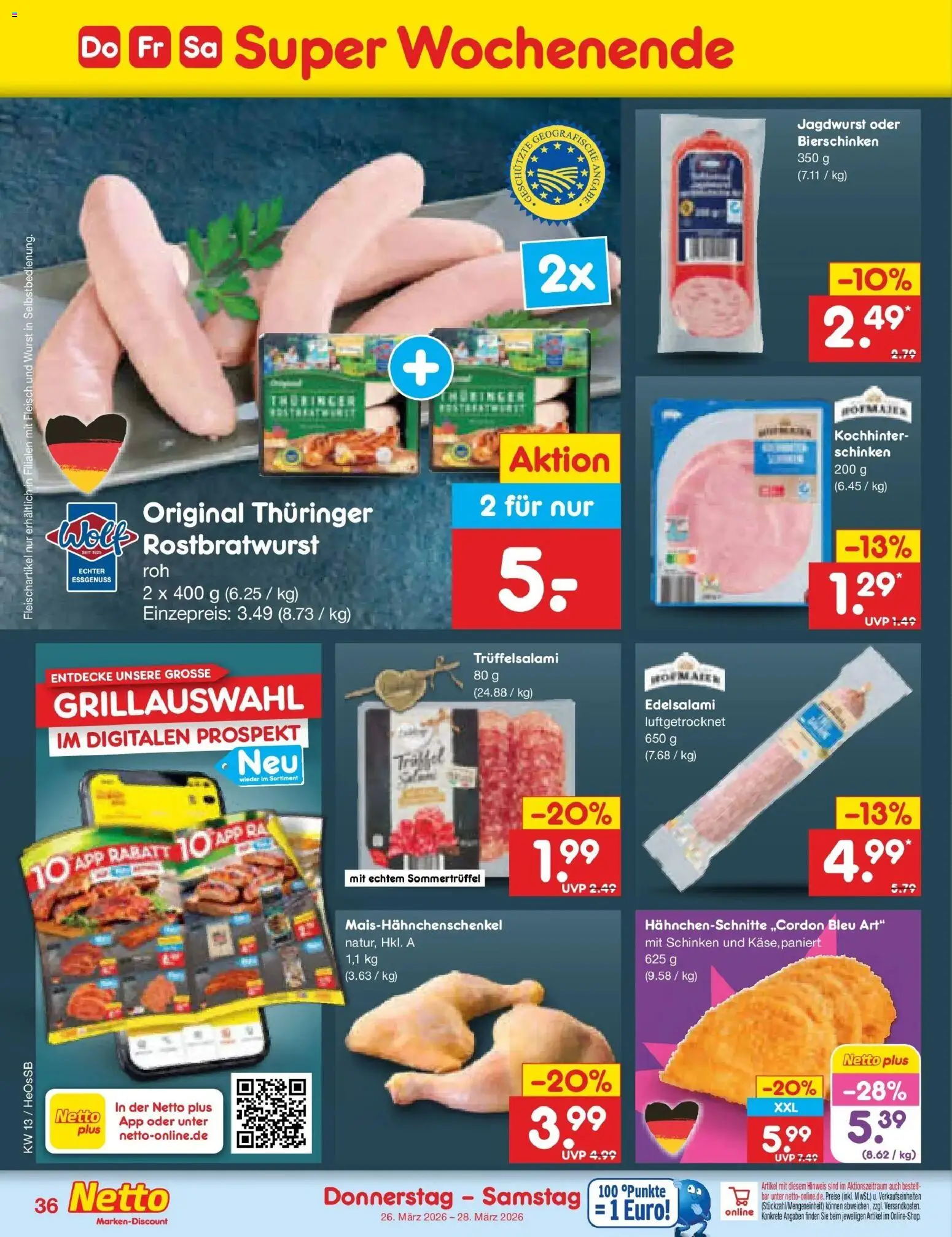Netto Marken-Discount Prospekt Kröpelin	 – gültig ab 23.03.2026 | Seite: 44 | Produkte: Wurst, Schinken, Fleisch