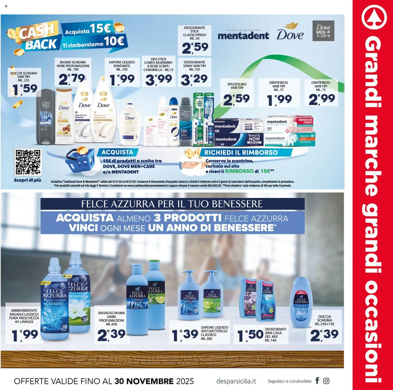 Volantino Eurospar del 12.11.2025 | Pagina: 15 | Prodotti: Bagnoschiuma, Deodorante, Dentifricio, Bagno