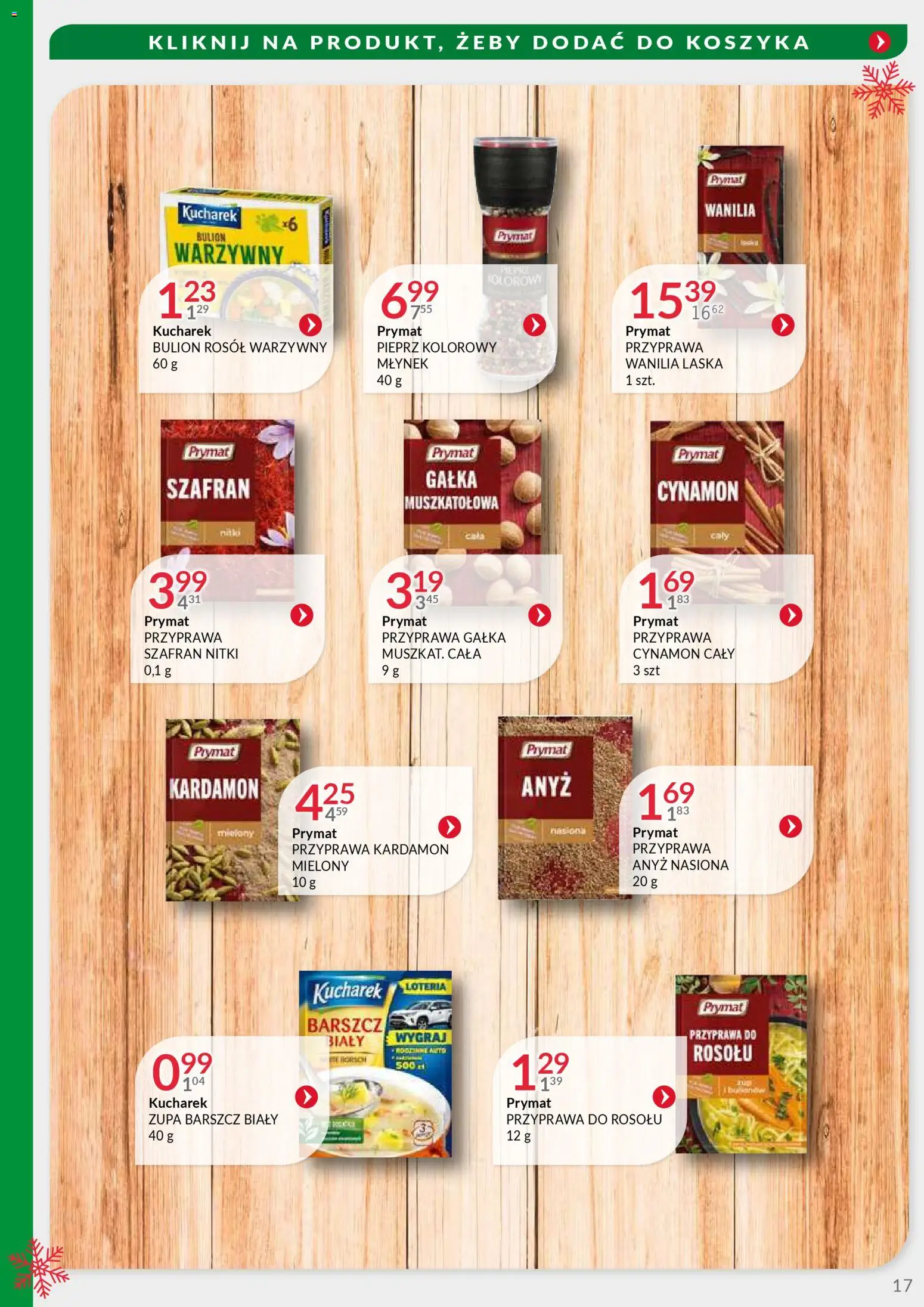 Eurocash Gazetka - Oferta Handlowa MR Południowy Wschód od 24.11.2025 | Strona: 17 | Produkty: Barszcz, Cynamon, Gałka muszkatołowa, Nasiona