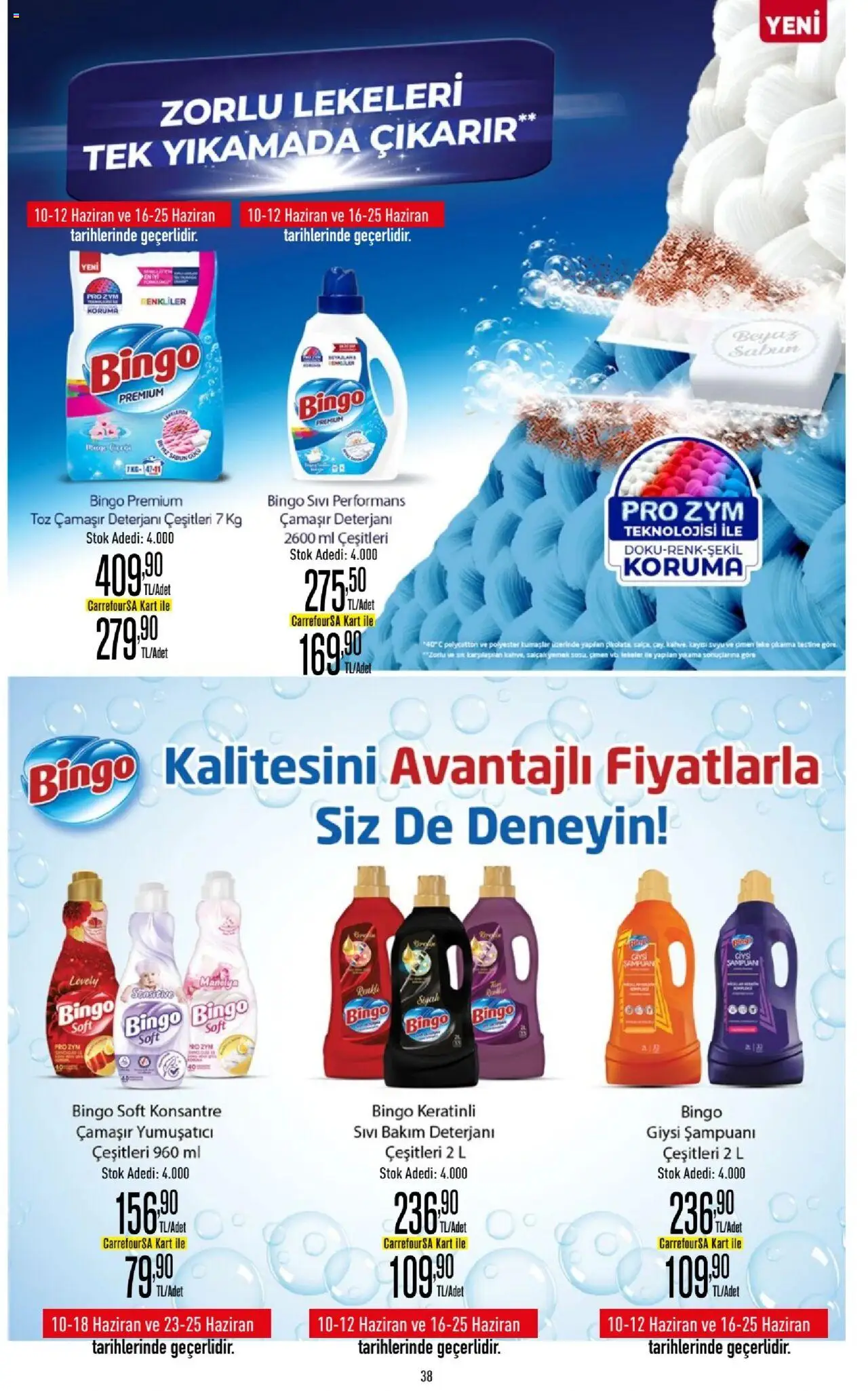 CarrefourSA Katalog - 10.06.2025 tarihinden itibaren geçerlidir | Sayfa: 38 | Ürünler: Şampuan, Çamaşır deterjanı, Yumuşatıcı, Giysi