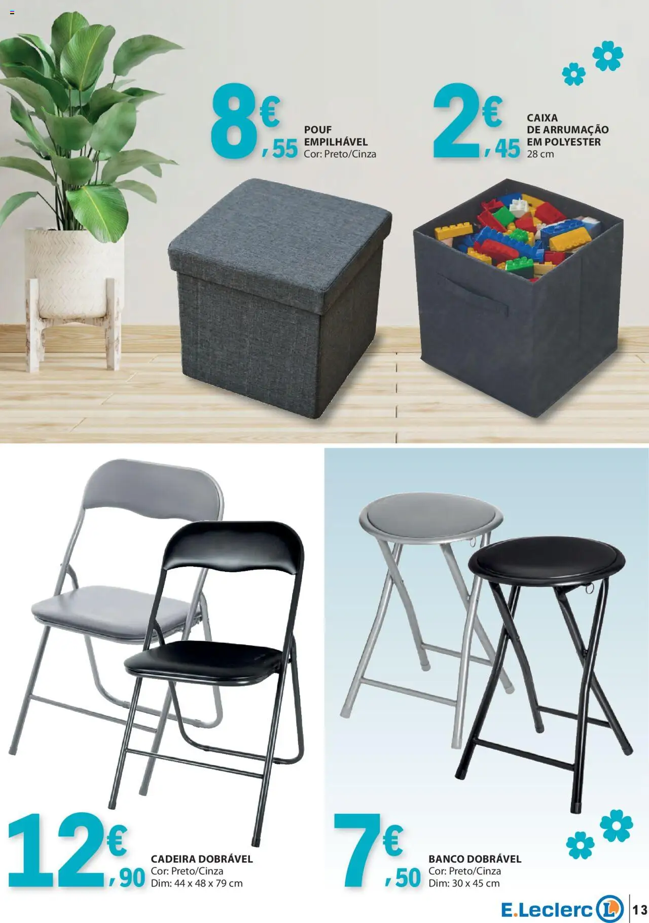 E.Leclerc - Folheto Feira Animal e Casa │ válido de 30.09.2025 | Página: 13 | Produtos: Banco, Cadeira, Caixa