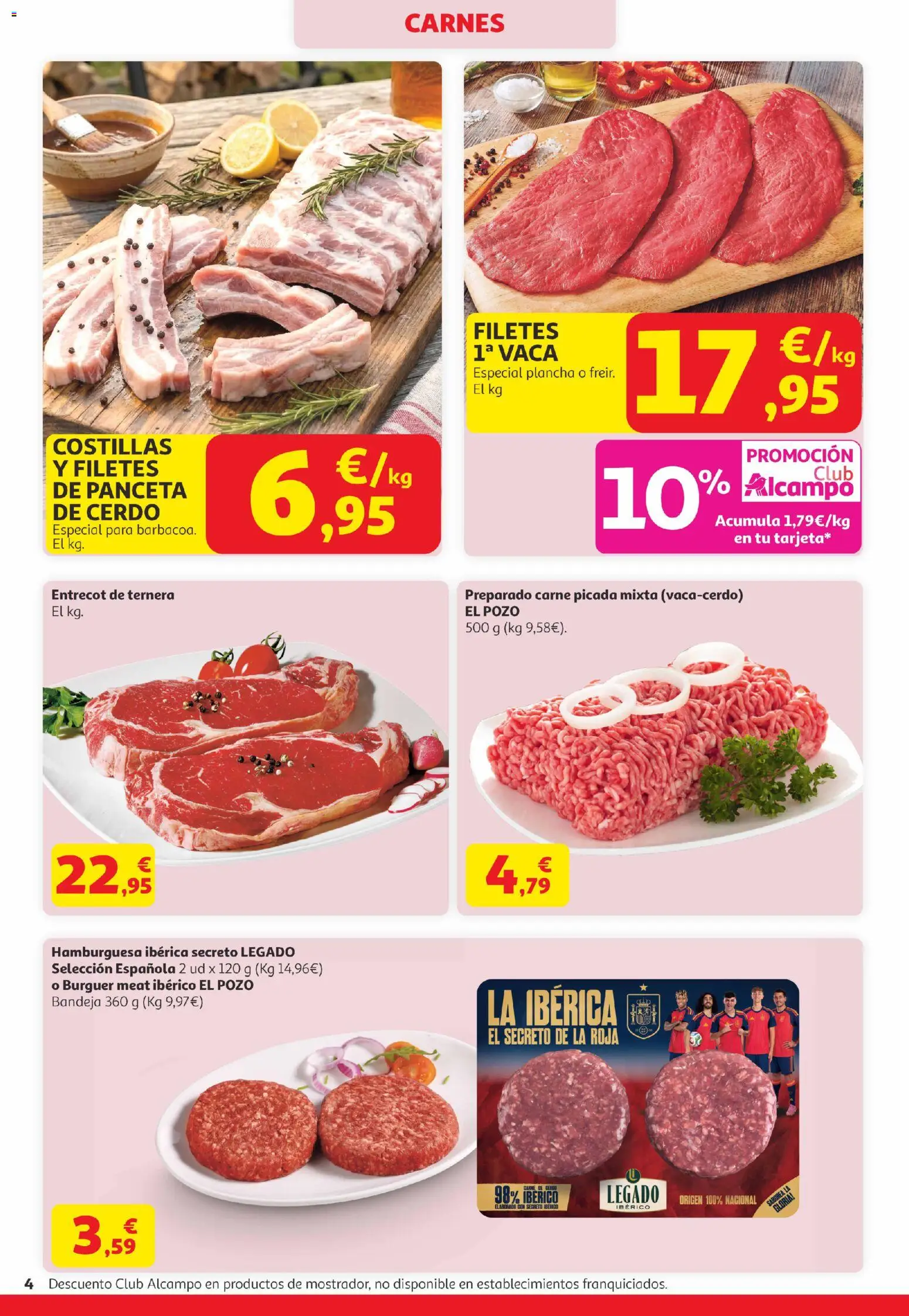 Alcampo Canarias │ válido desde el 07.04.2026 | Página: 4 | Productos: Cerdo, Plancha, Σοκολατούχο γάλα, Bandeja