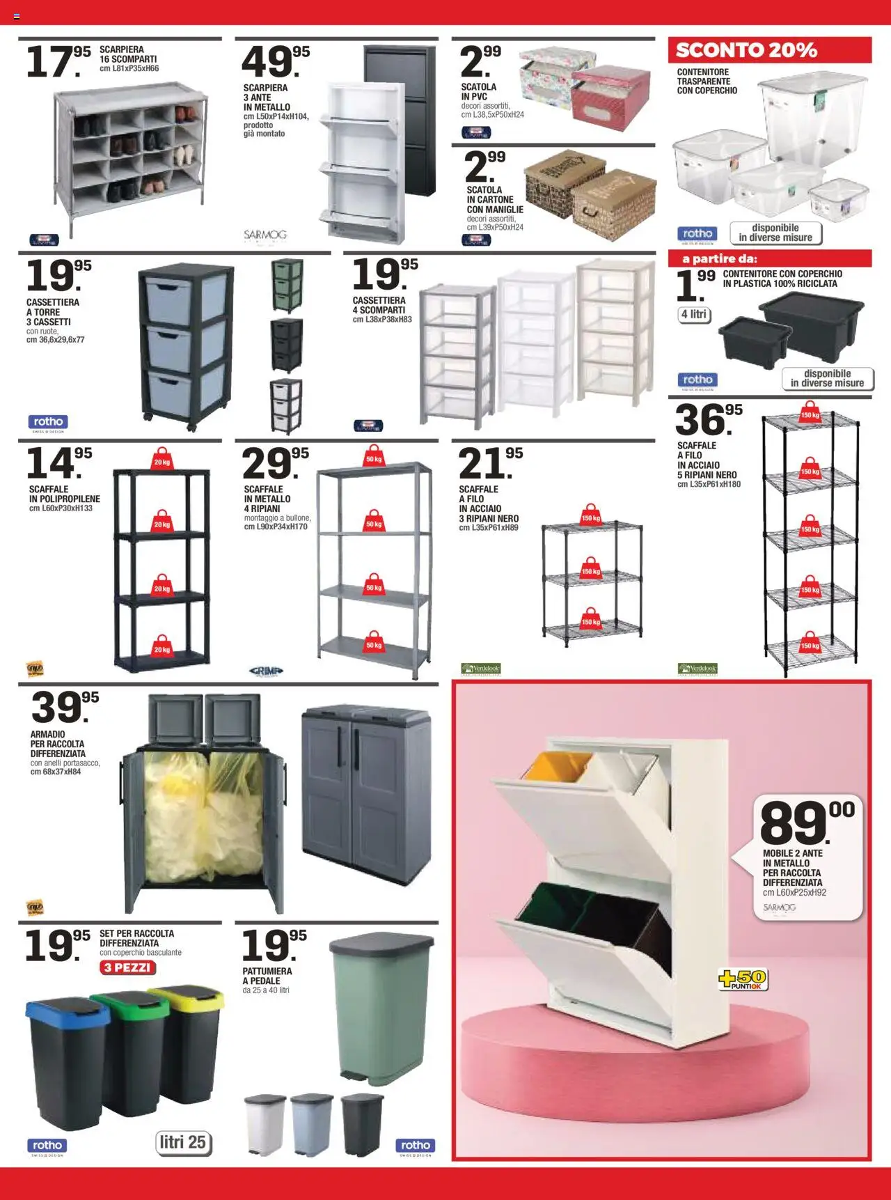 Volantino Brico OK del 09.10.2025 | Pagina: 5 | Prodotti: Mobile, Contenitore, Cassettiera, Scatola