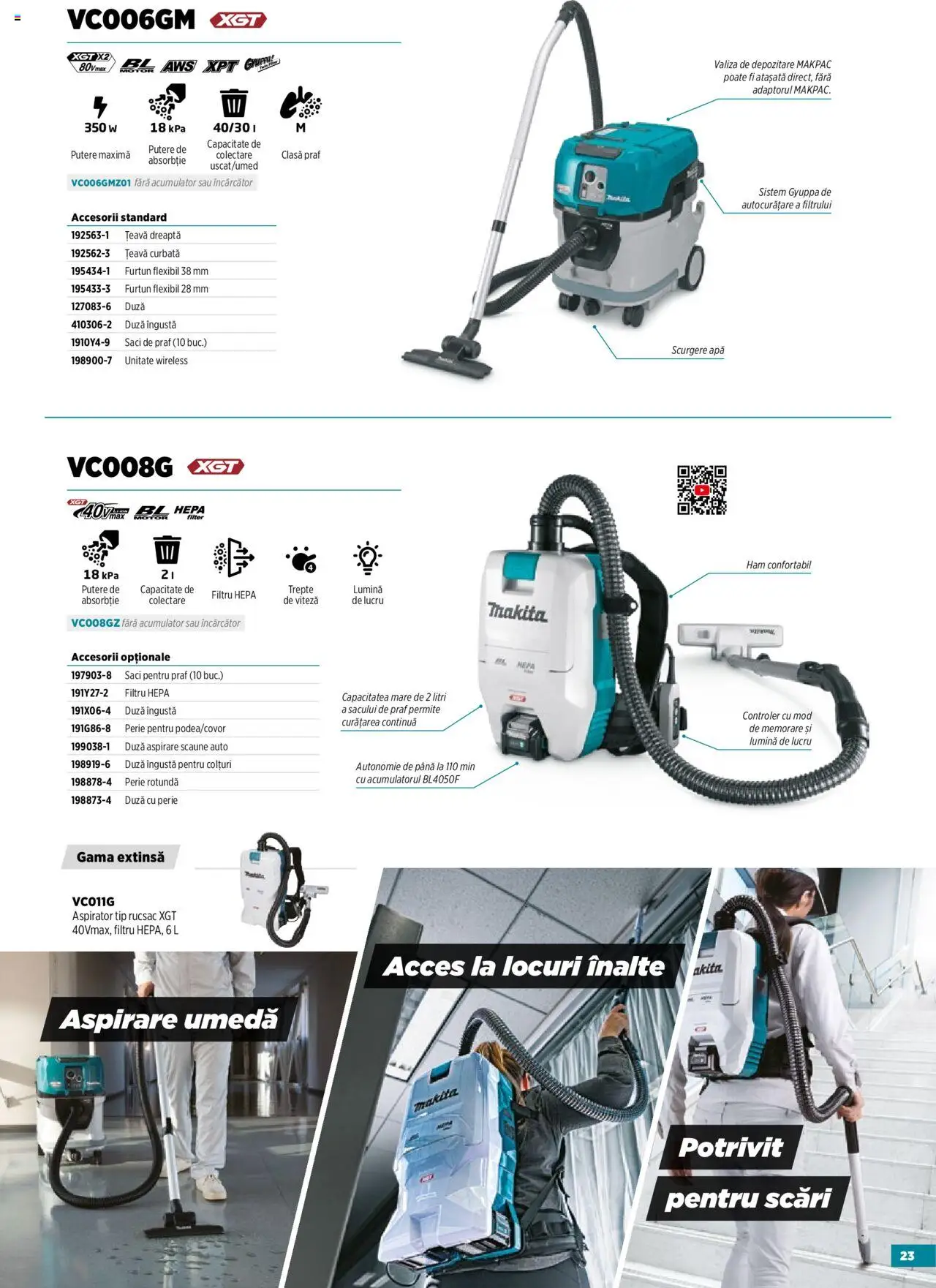 Noul catalog Makita – valabil de la 14.05.2025 | Pagină: 23 | Produse: Valiză, Tavuk suyu, Perie, Rucsac