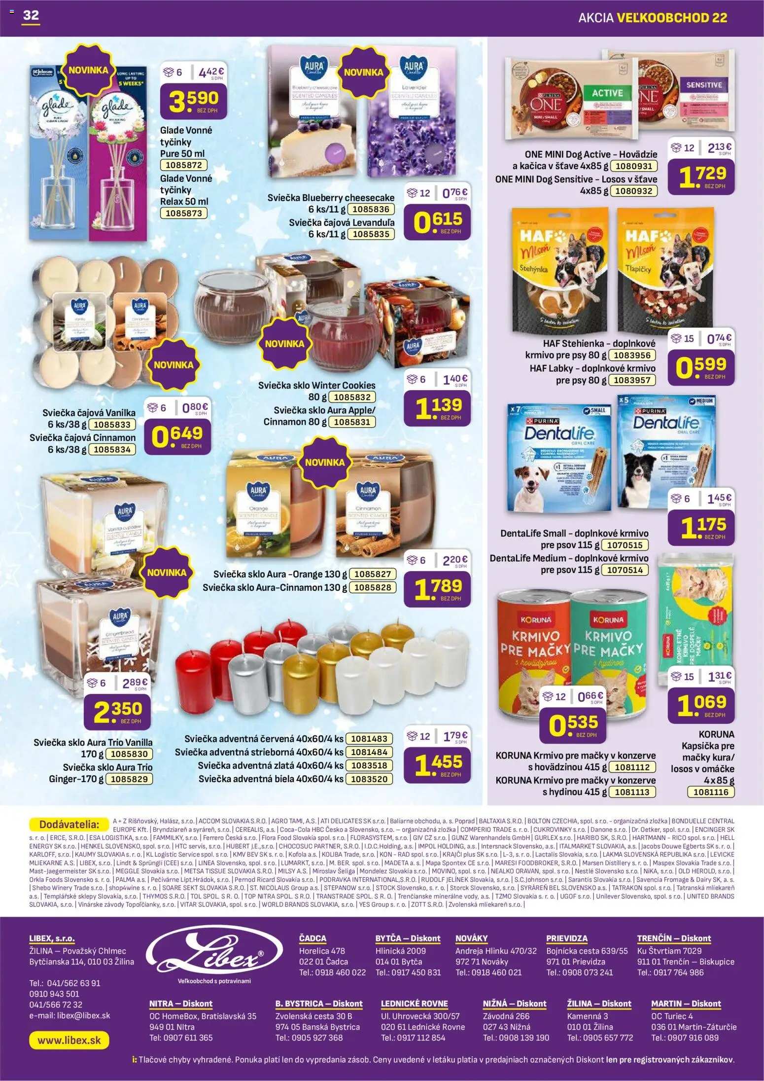 Nové Libex akcie – leták je platný od 03.11.2025 | Strana: 32 | Produkty: Lindt, Kačica, Losos, Flora