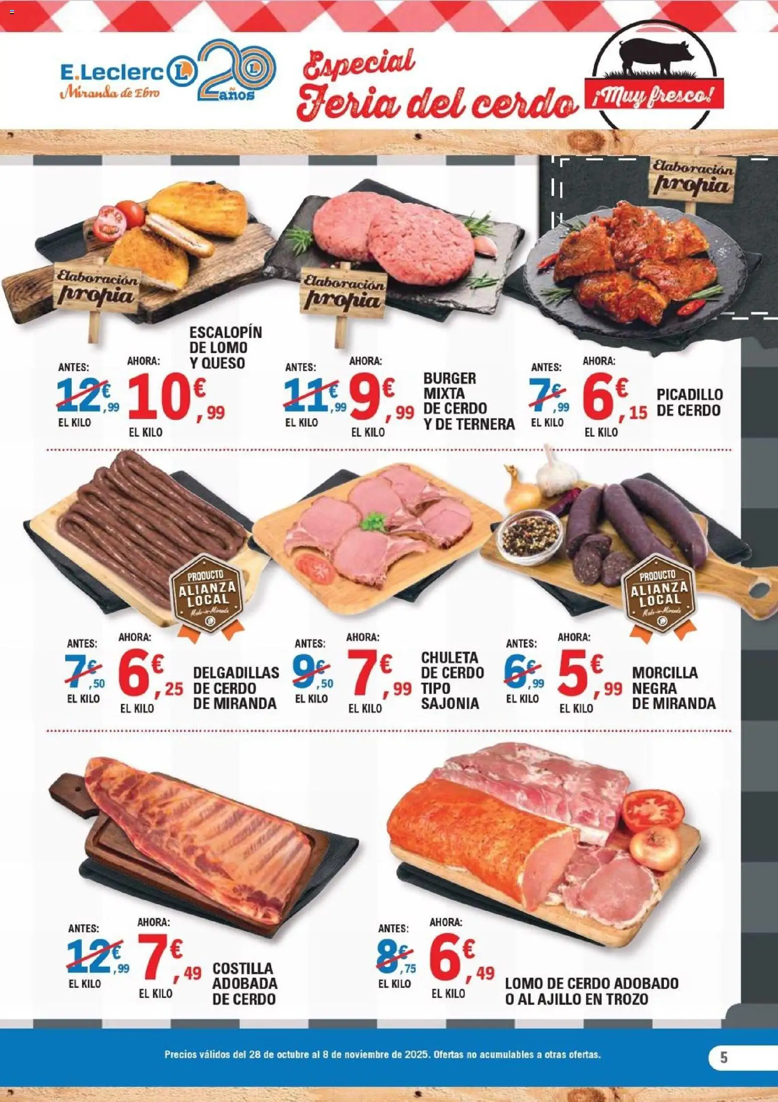 E.Leclerc folleto │ válido desde el 28.10.2025 | Página: 5 | Productos: Queso, Cerdo