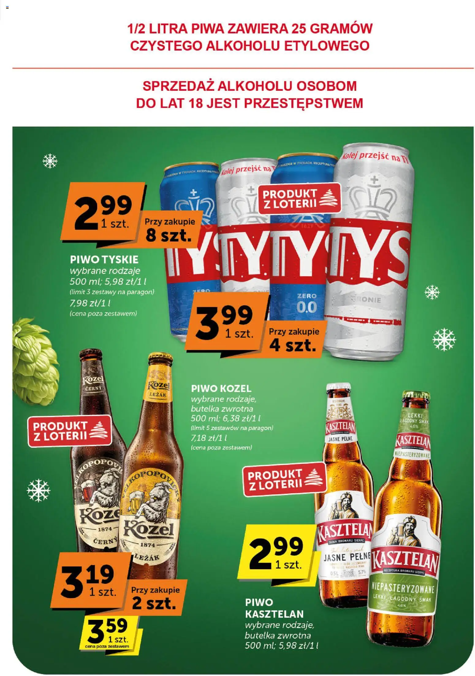 Groszek Gazetka - Minimarket od 11.12.2025 | Strona: 32 | Produkty: Leżak, Tyskie, Piwo, Piwo kozel